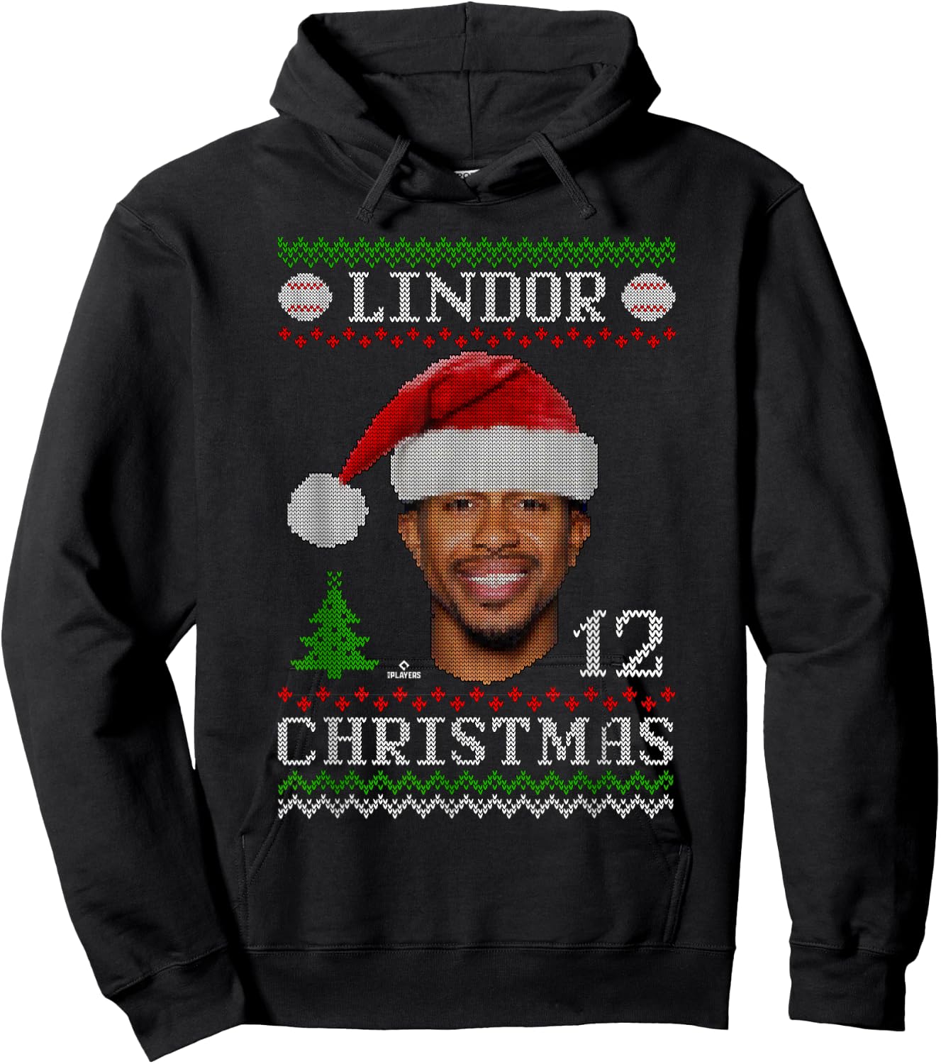 Francisco Lindor New York Baseball Christmas Sweater MLBPA Hoodie - Hoodie | Black