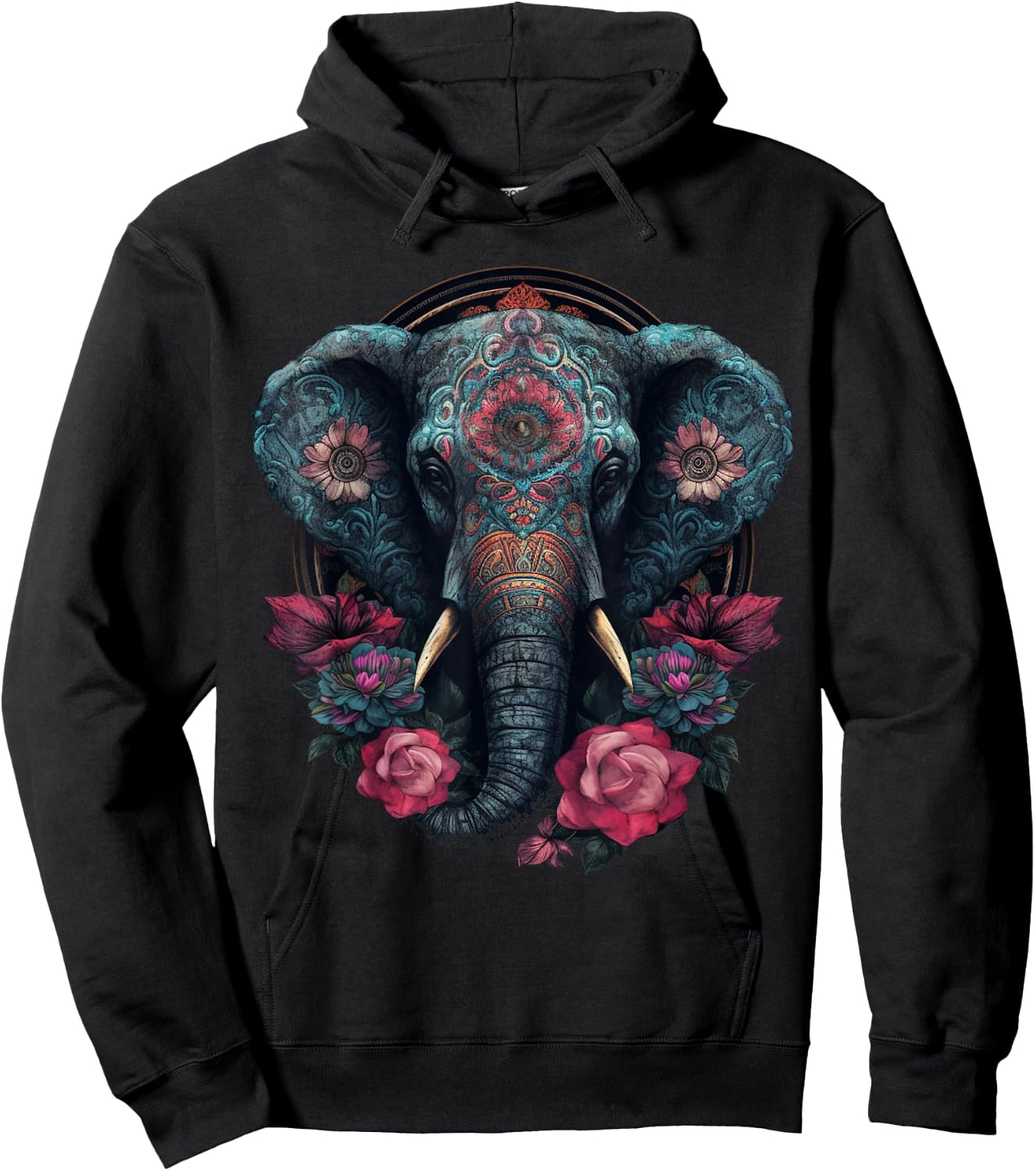 Elephant Art - Animal Zoo Elephant Hoodie - Hoodie | Black