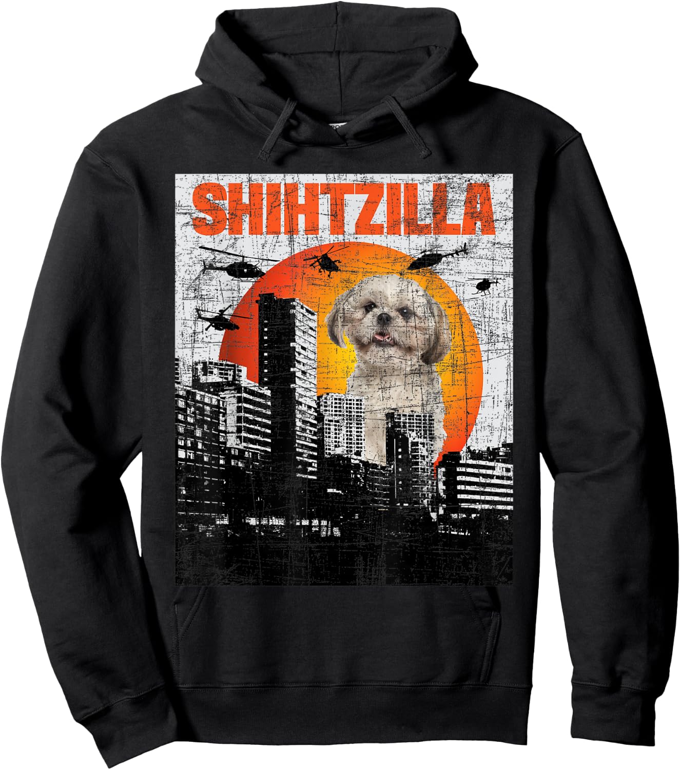 Shihtzilla - Shih Tzu Lover Animal Lover Dog Trainer Breeder Hoodie - Hoodie | Black