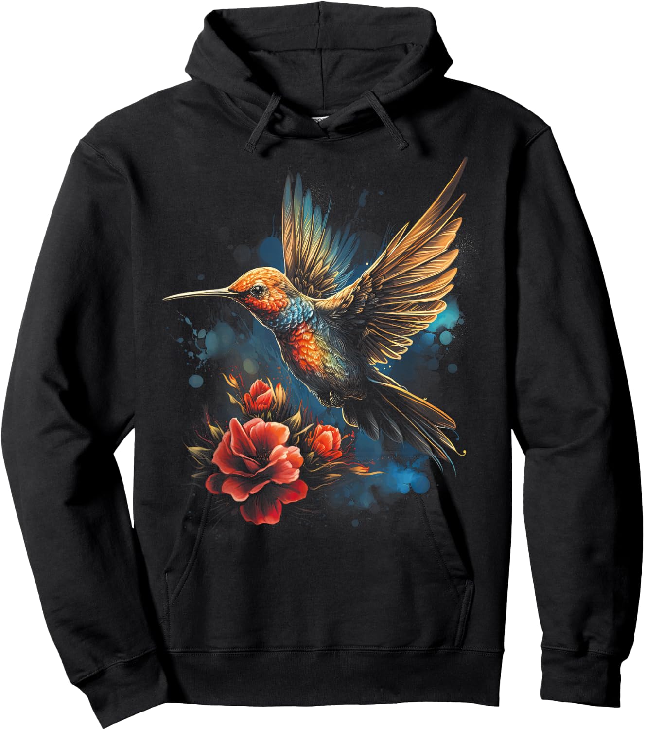 Hummingbird Flower Bird lover Animal Hoodie - Hoodie | Black