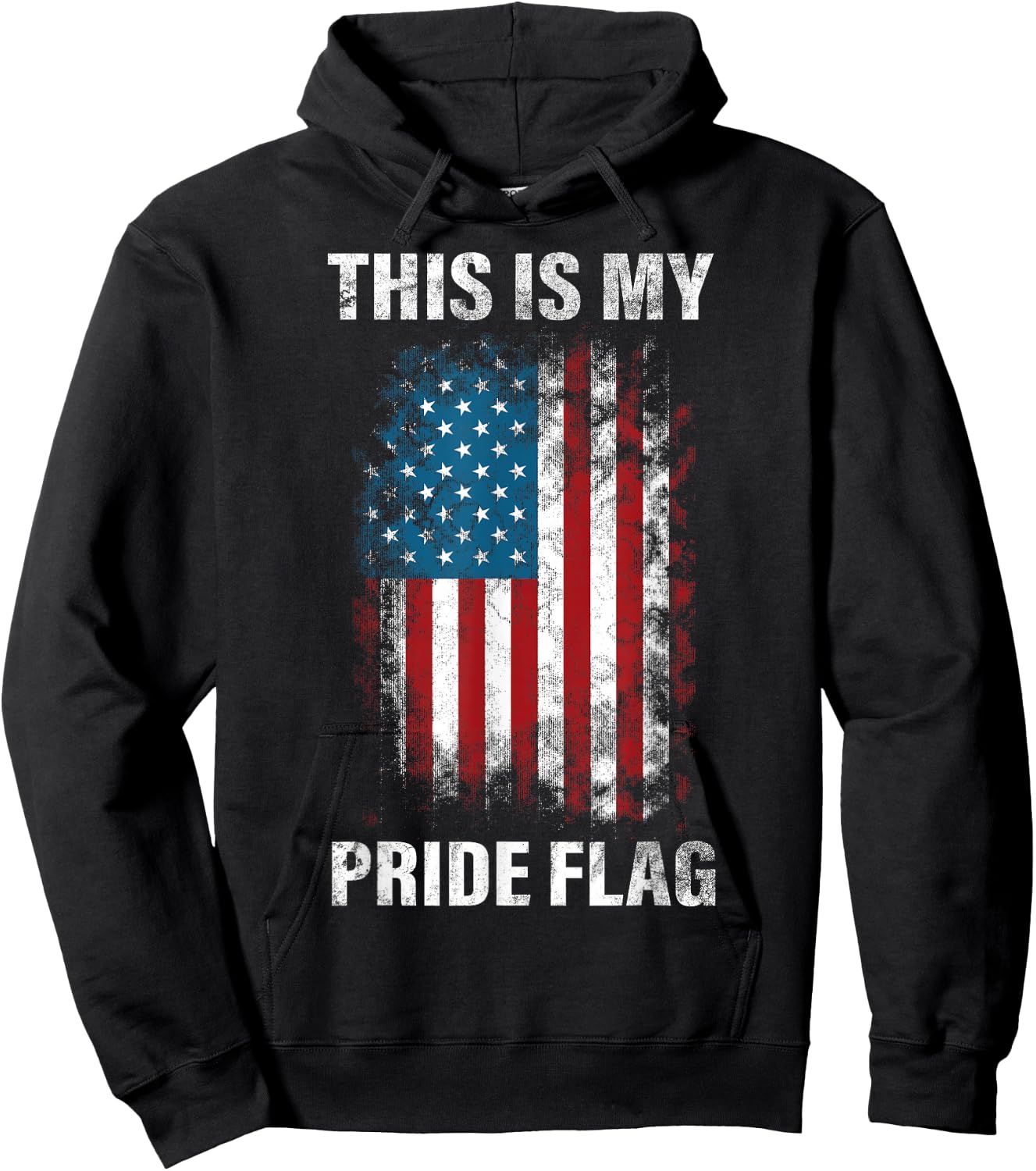 This Is My Pride Flag USA American 4th of July Patriotic Hoodie - Hoodie | Black