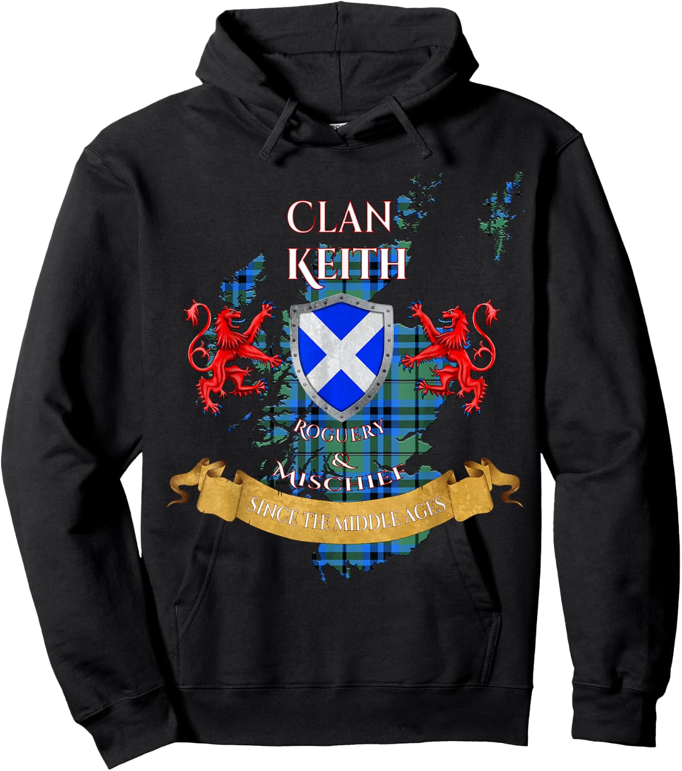 Keith Scottish Family Clan Middle Ages Mischief Hoodie - Hoodie | Black