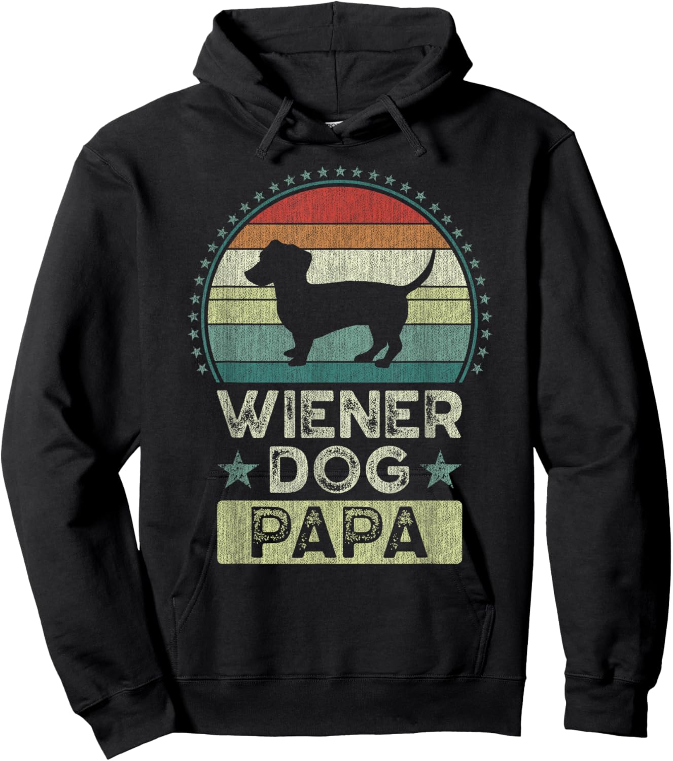 Wiener Dog Papa, Father's Day, Dad, Grandpa, Dachshund Hoodie - Hoodie | Black