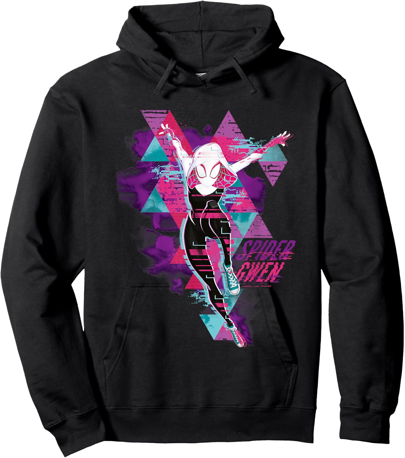 Marvel Spider-Man: Across The Spider-Verse Gwen Glitch Small Hoodie - Hoodie | Black