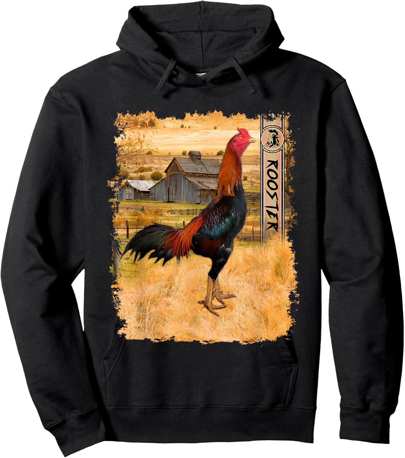 Vintage Rooster Cock Chicken Fight Enthusiast Hoodie - Hoodie | Black