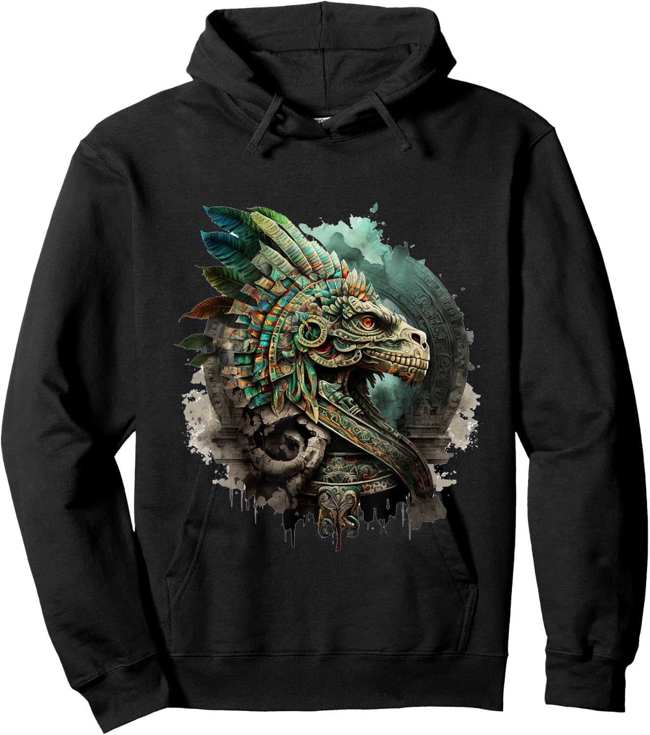Mexican Mytholog Quetzalcoatl Aztec God Ouroboros Aztec Hoodie - Hoodie | Black