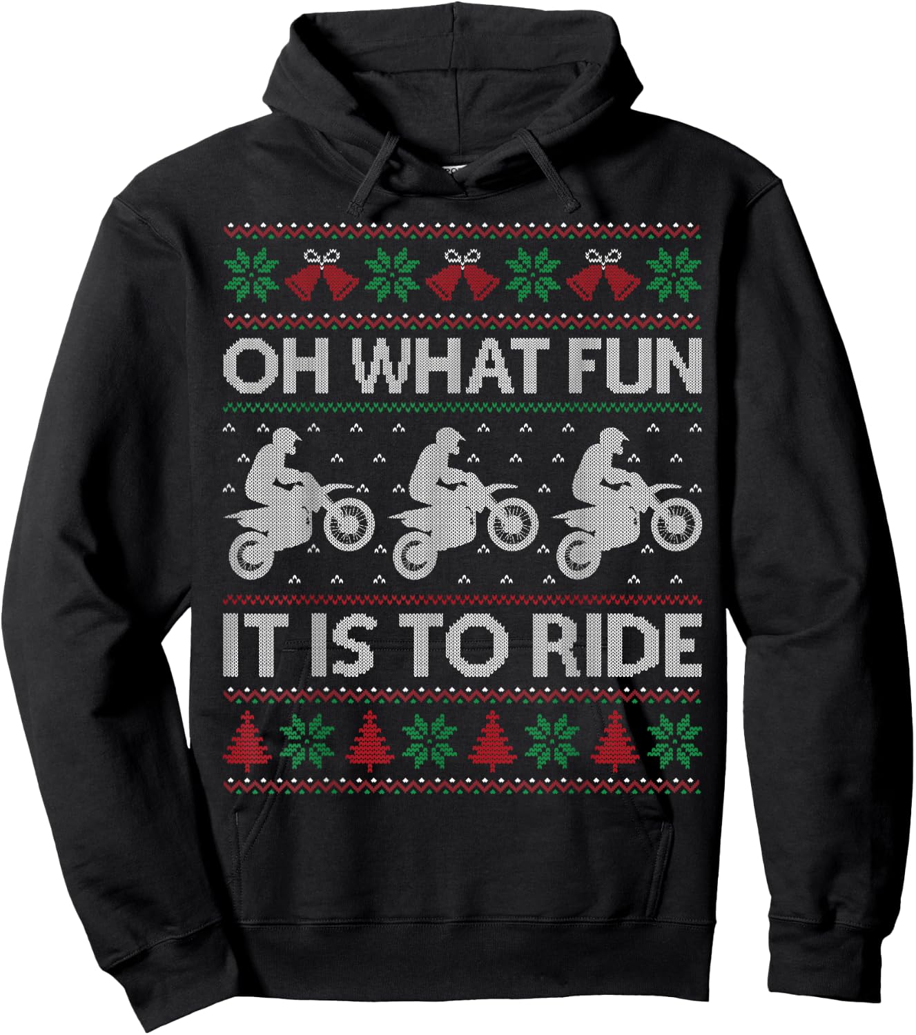 Dirt Bike It Is to Ride Ugly Vintage Christmas Apparel Hoodie - Hoodie | Black