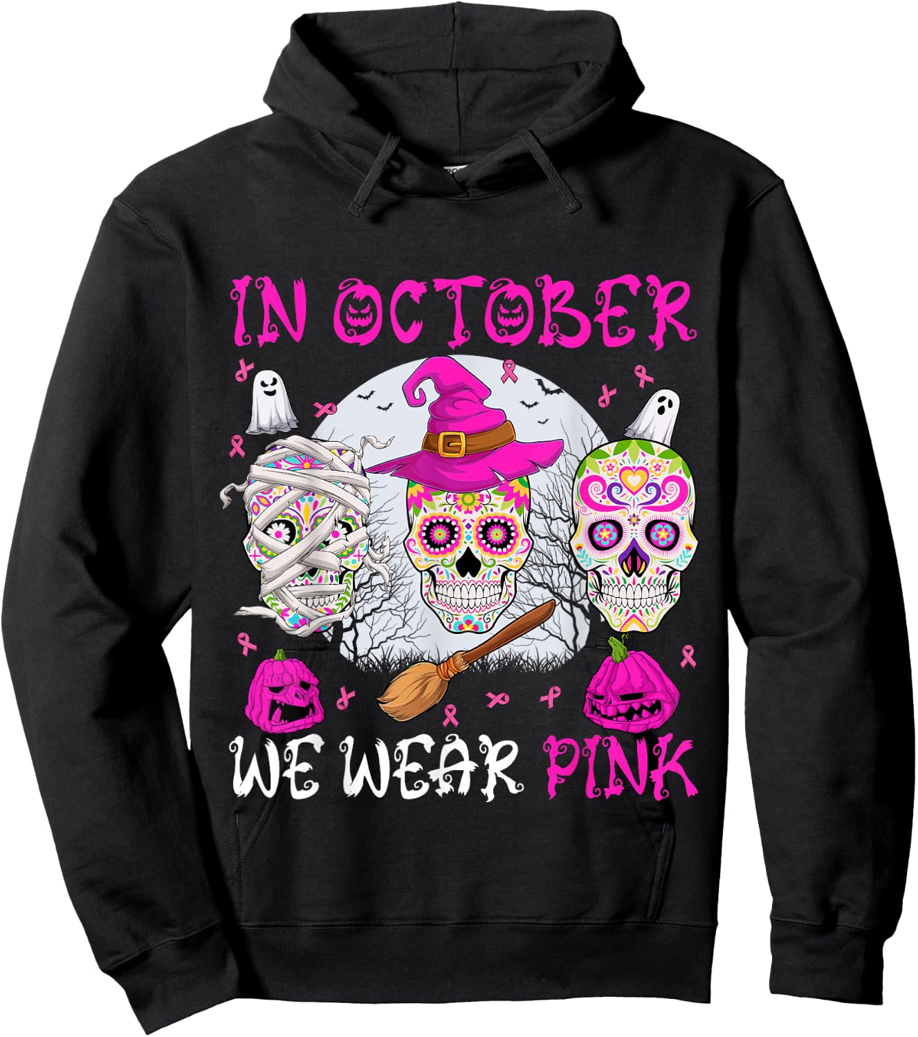 In October We Wear Pink Hoodie - Hoodie | Black
