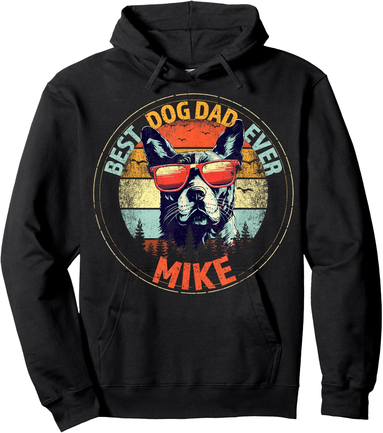 Mike Best Dog Dad Ever Funny Custom Personalized Name Hoodie - Hoodie | Black
