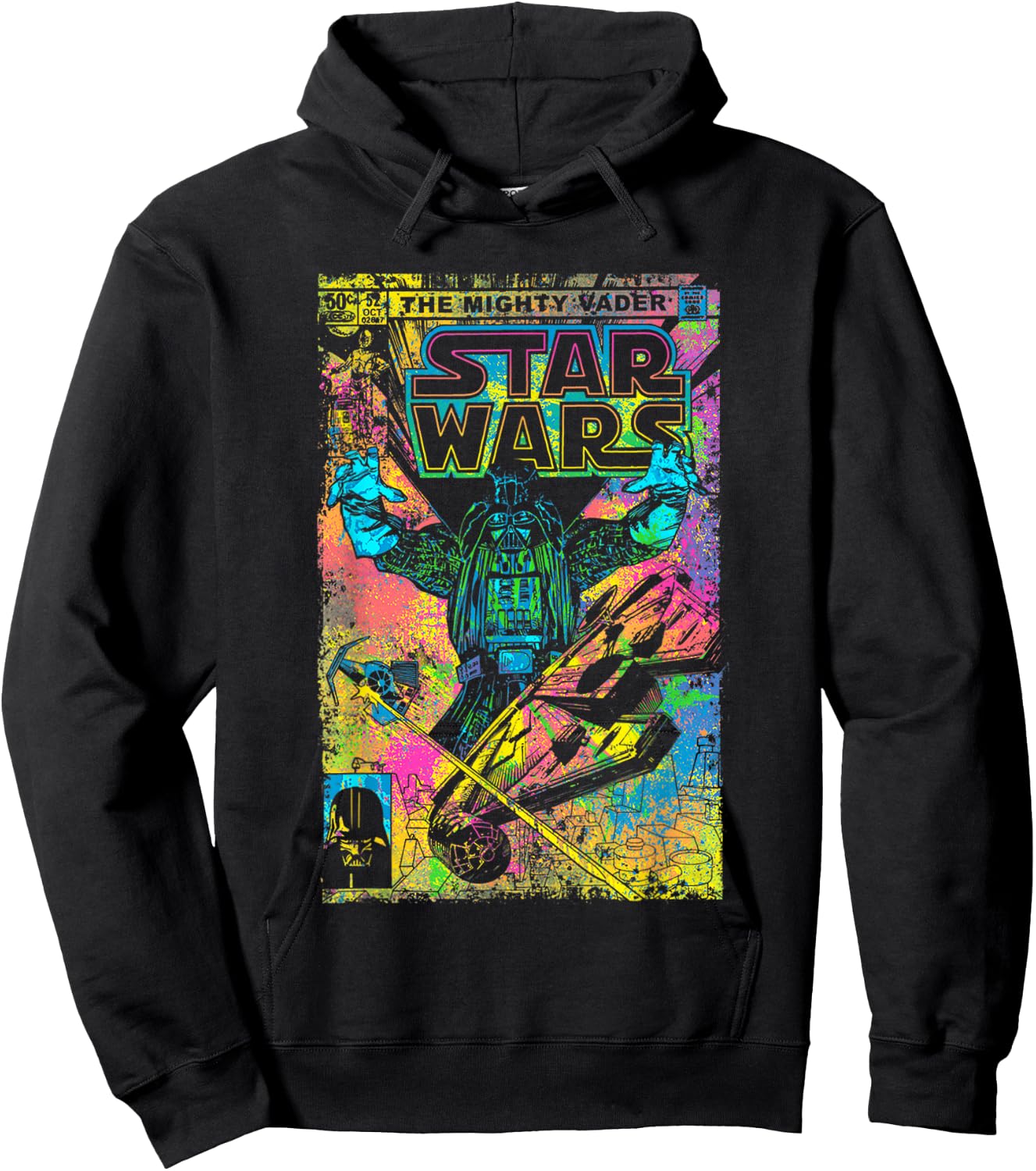 Star Wars Classic The Mighty Vader Vintage Comic Book Cover Hoodie - Hoodie | Black