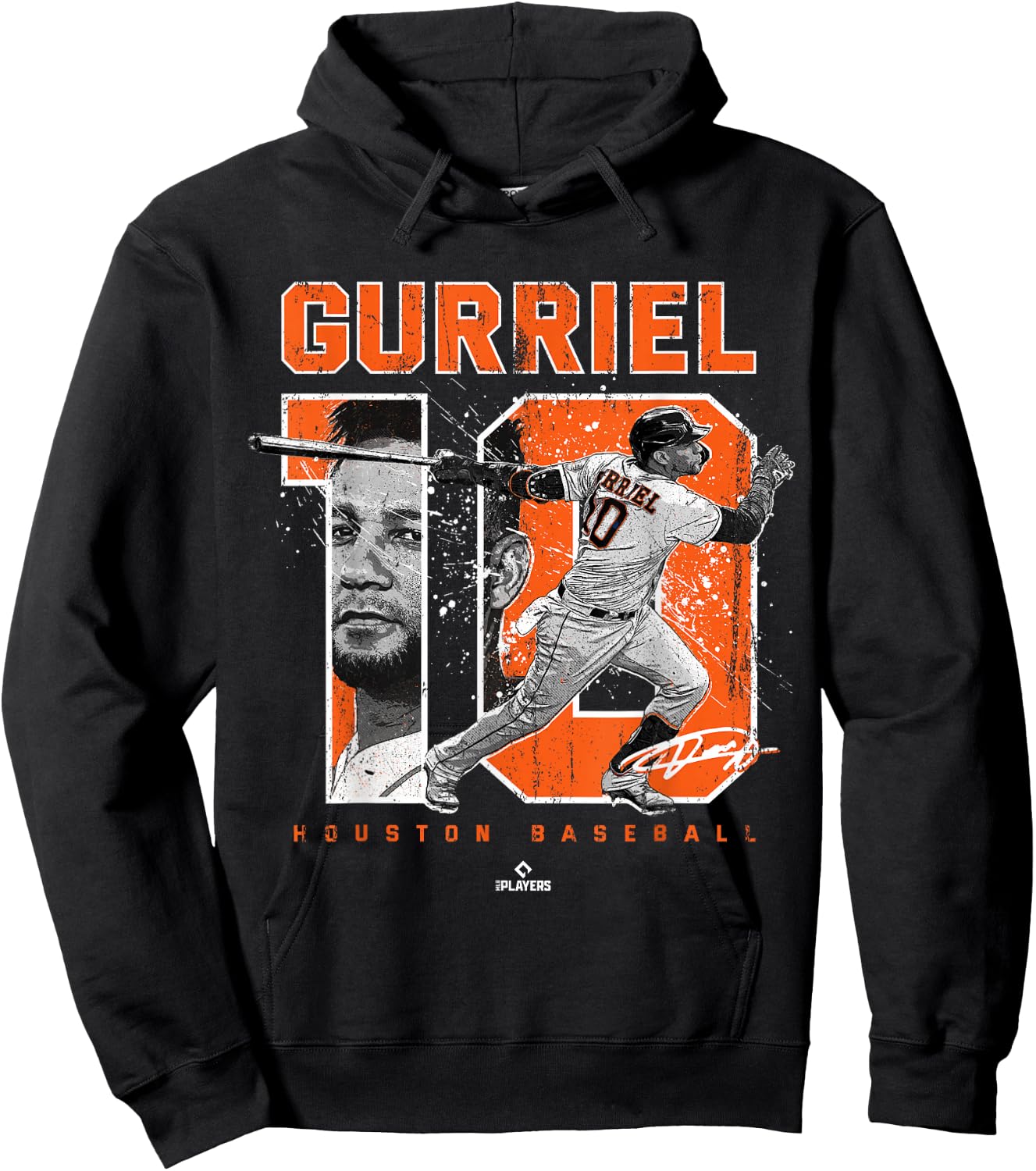 Number and Portrait Yuli Gurriel Houston MLBPA Hoodie - Hoodie | Black