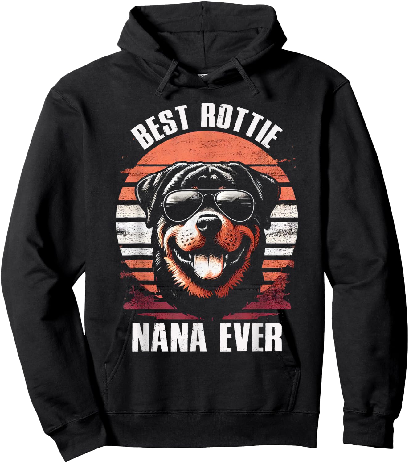 Best Rottie Nana Ever Rottweiler Dog Vintage Women Kids Hoodie - Hoodie | Black