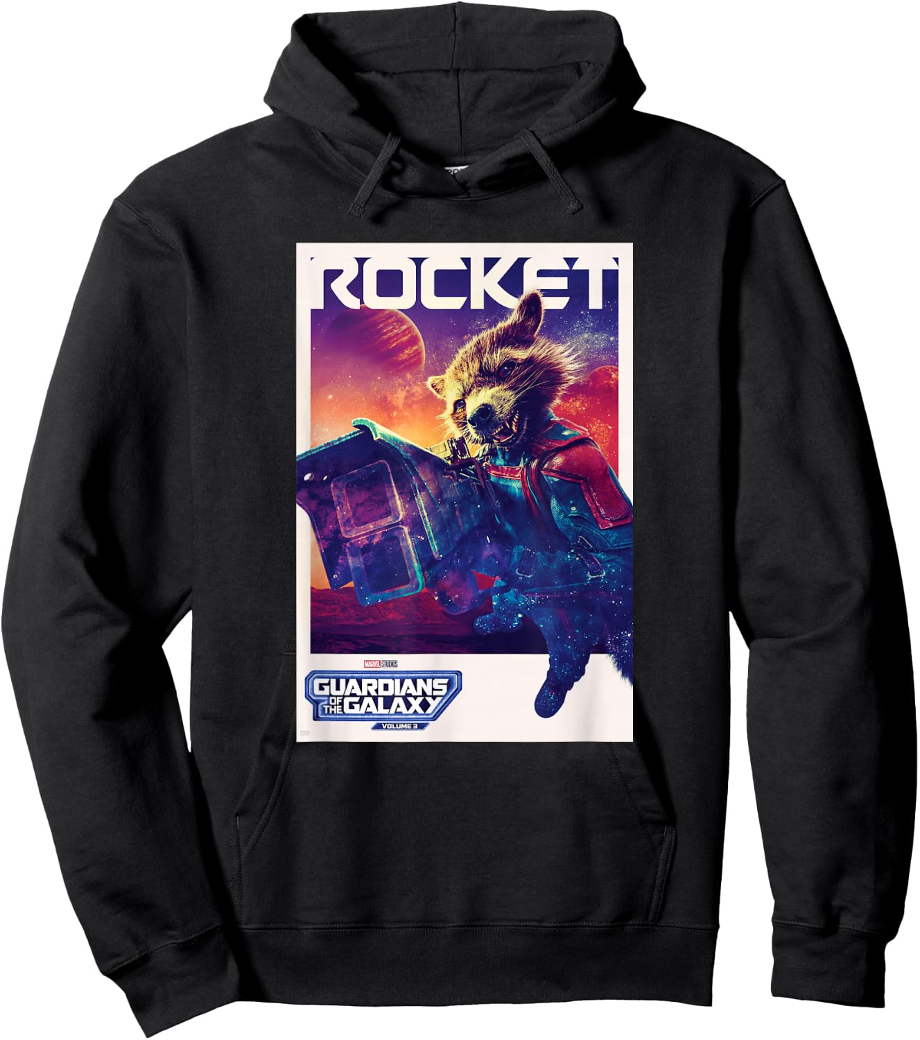 Marvel Guardians of the Galaxy Volume 3 Rocket Poster Hoodie - Hoodie | Black
