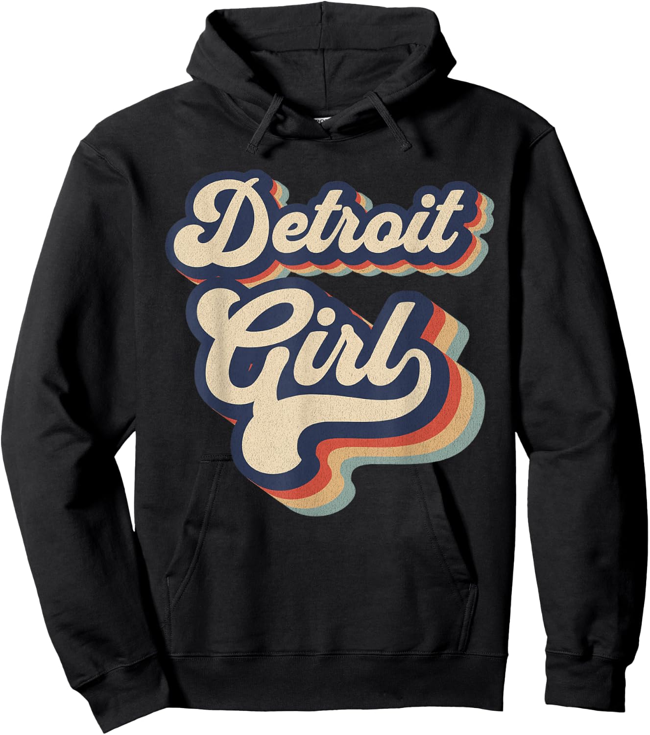 Vintage Design For Girls From Detroit Michigan Hoodie - Hoodie | Black