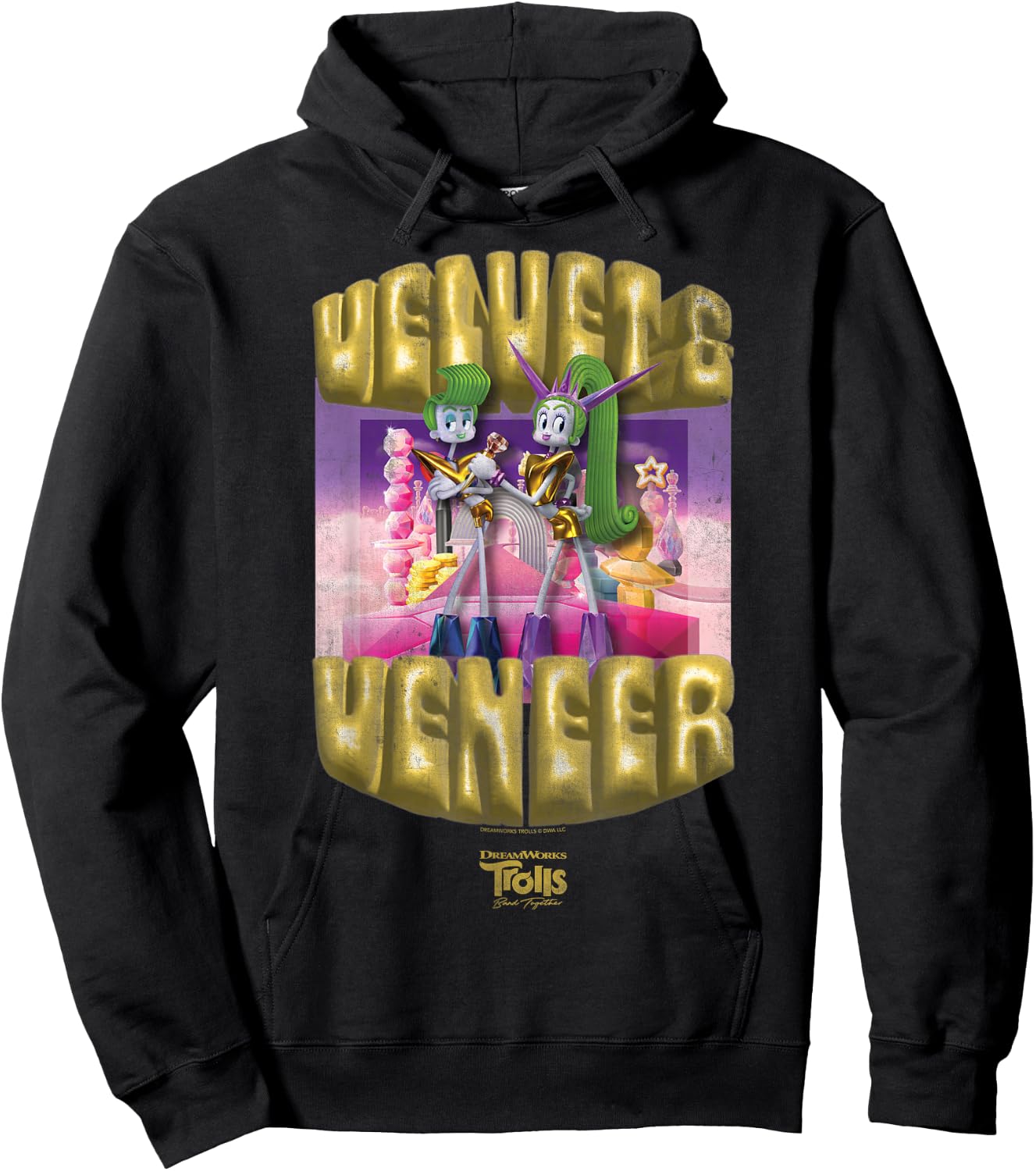 DreamWorks Trolls Band Together Velvet and Veneer Hoodie - Hoodie | Black