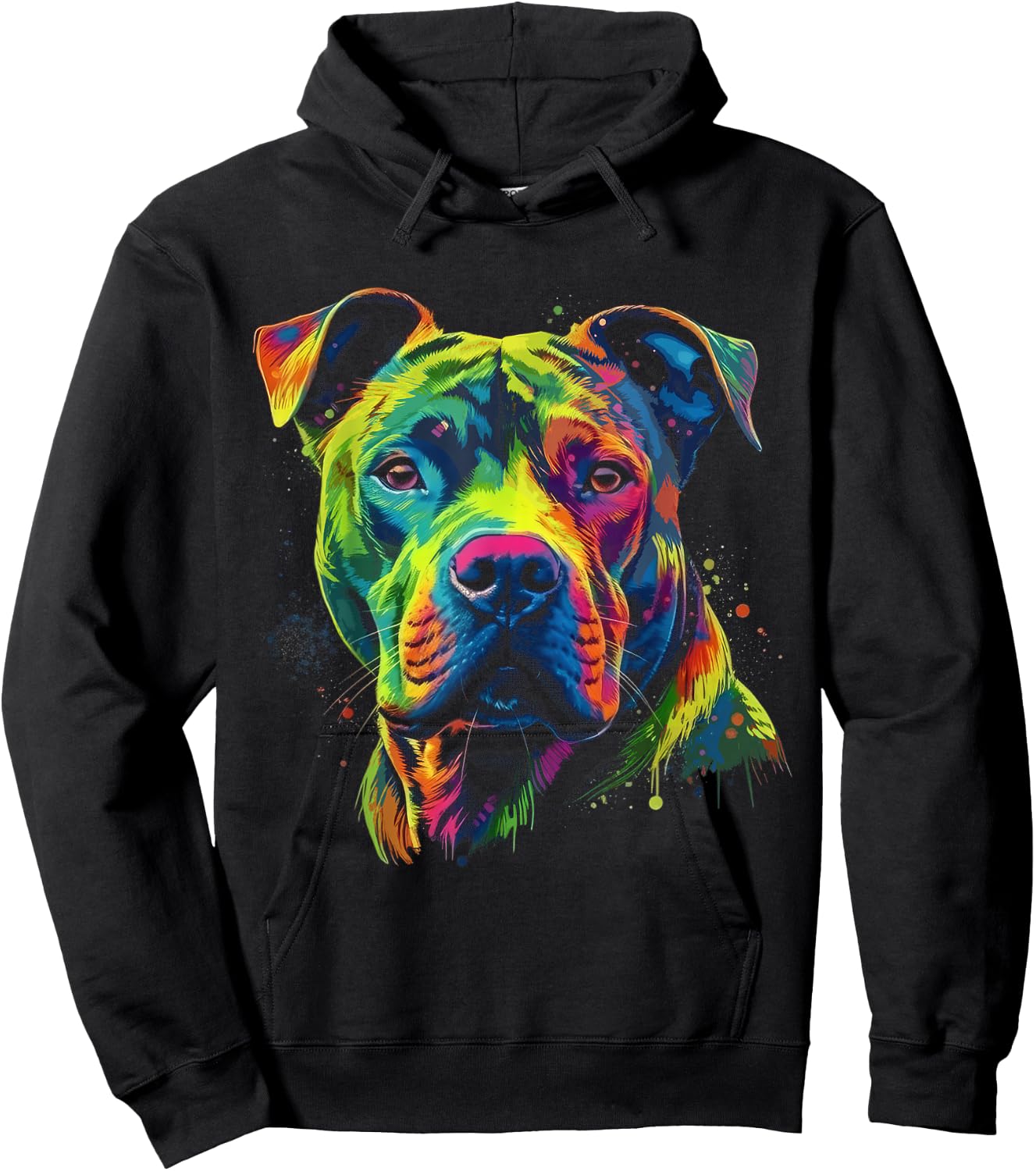 Pit Bull Mom Dog Lover Colorful Artistic Pitbull Owner Women Hoodie - Hoodie | Black
