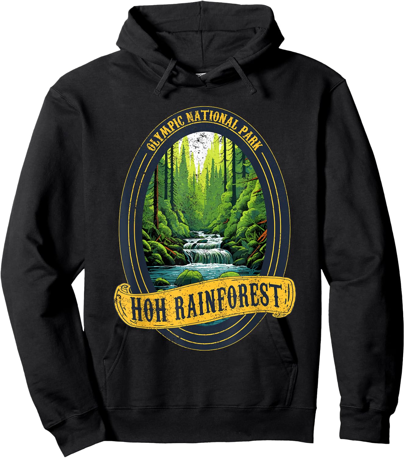 Olympic National Park Washington Hoh Rain Forest Hoodie - Hoodie | Black