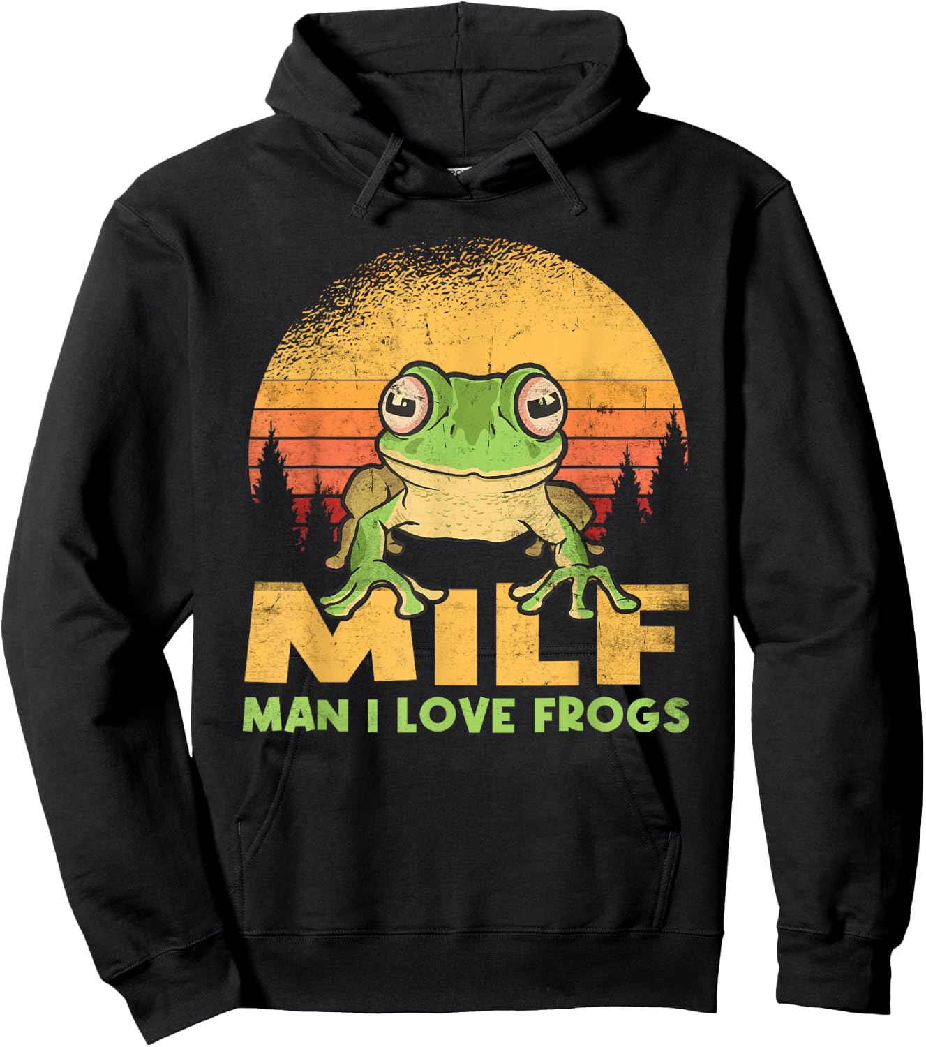 Man I Love Frogs Funny Frog Quote Amphibian Lovers Hoodie - Hoodie | Black