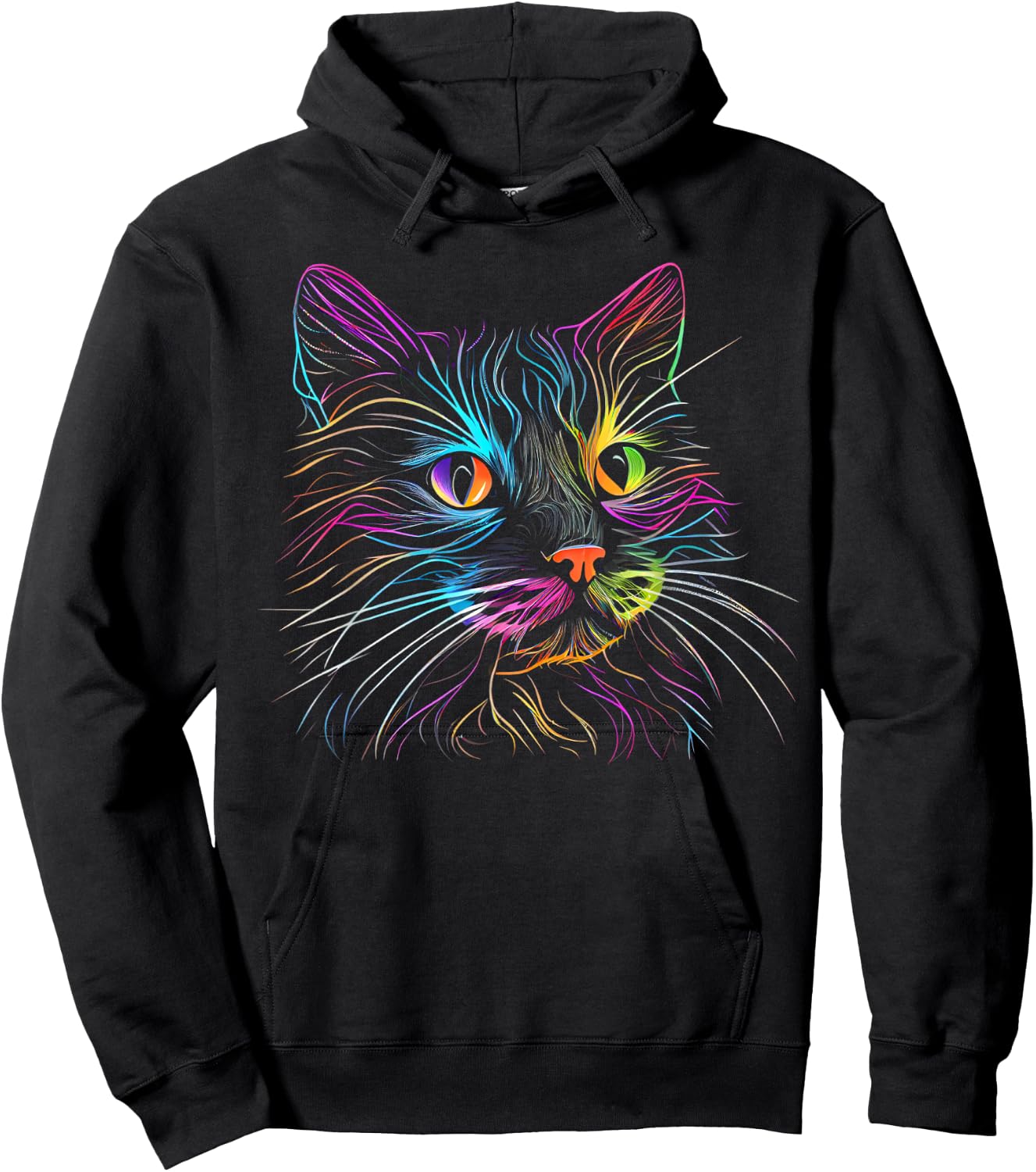 Cats Colorful Cat Cat's Head Catlovers Hoodie - Hoodie | Black