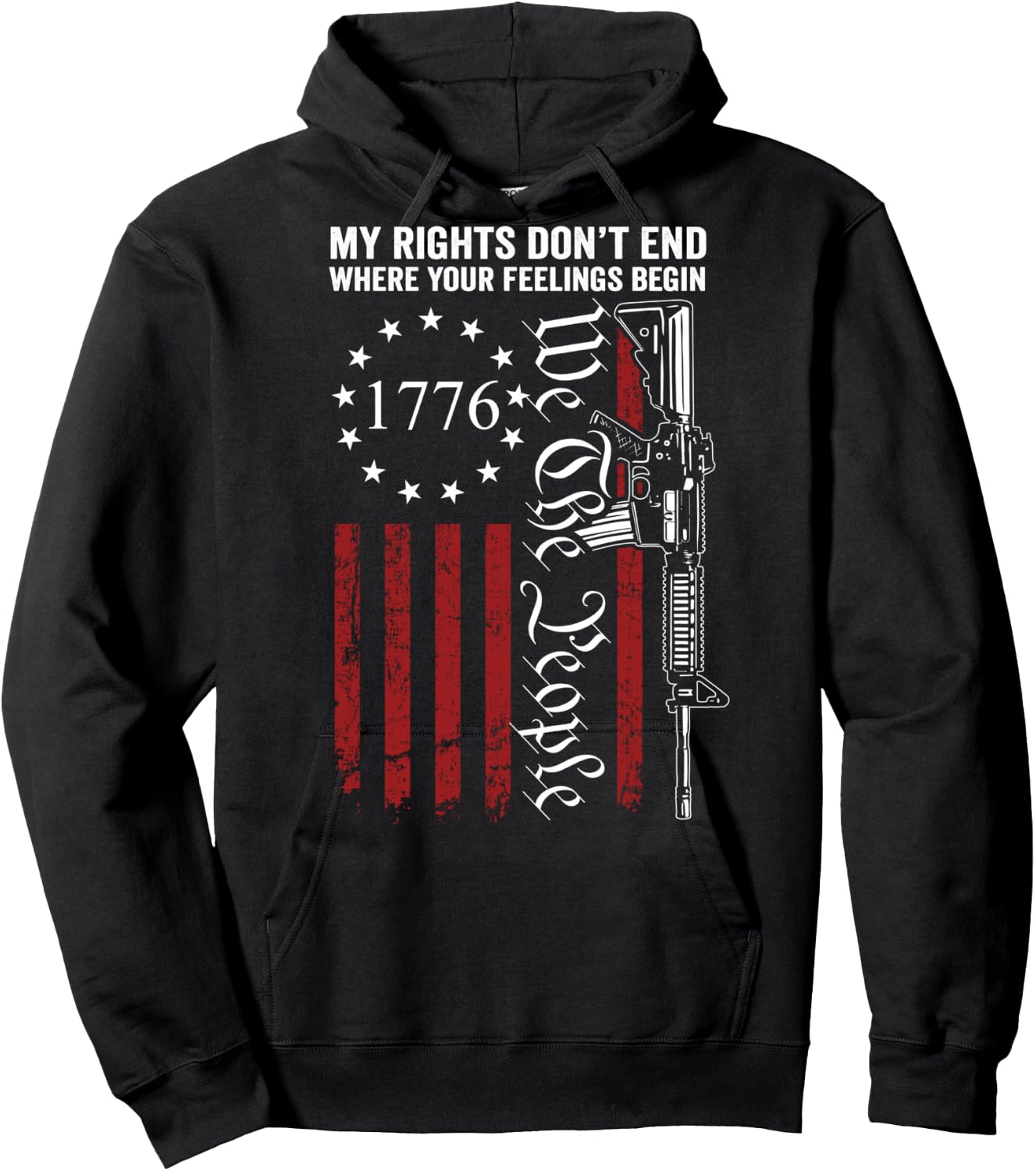 My Rights Don't End Where Your Feelings Begin Gun (ON BACK) Hoodie - Hoodie | Black