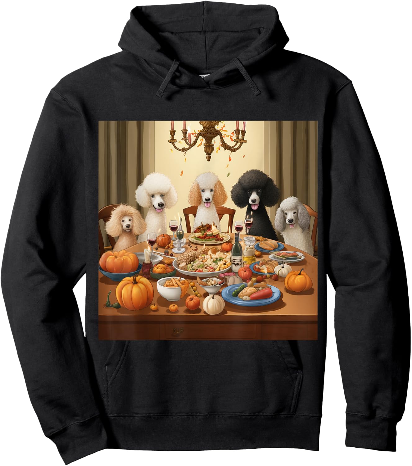Thanksgiving Poodle - Poodle Thanksgiving Hoodie - Hoodie | Black