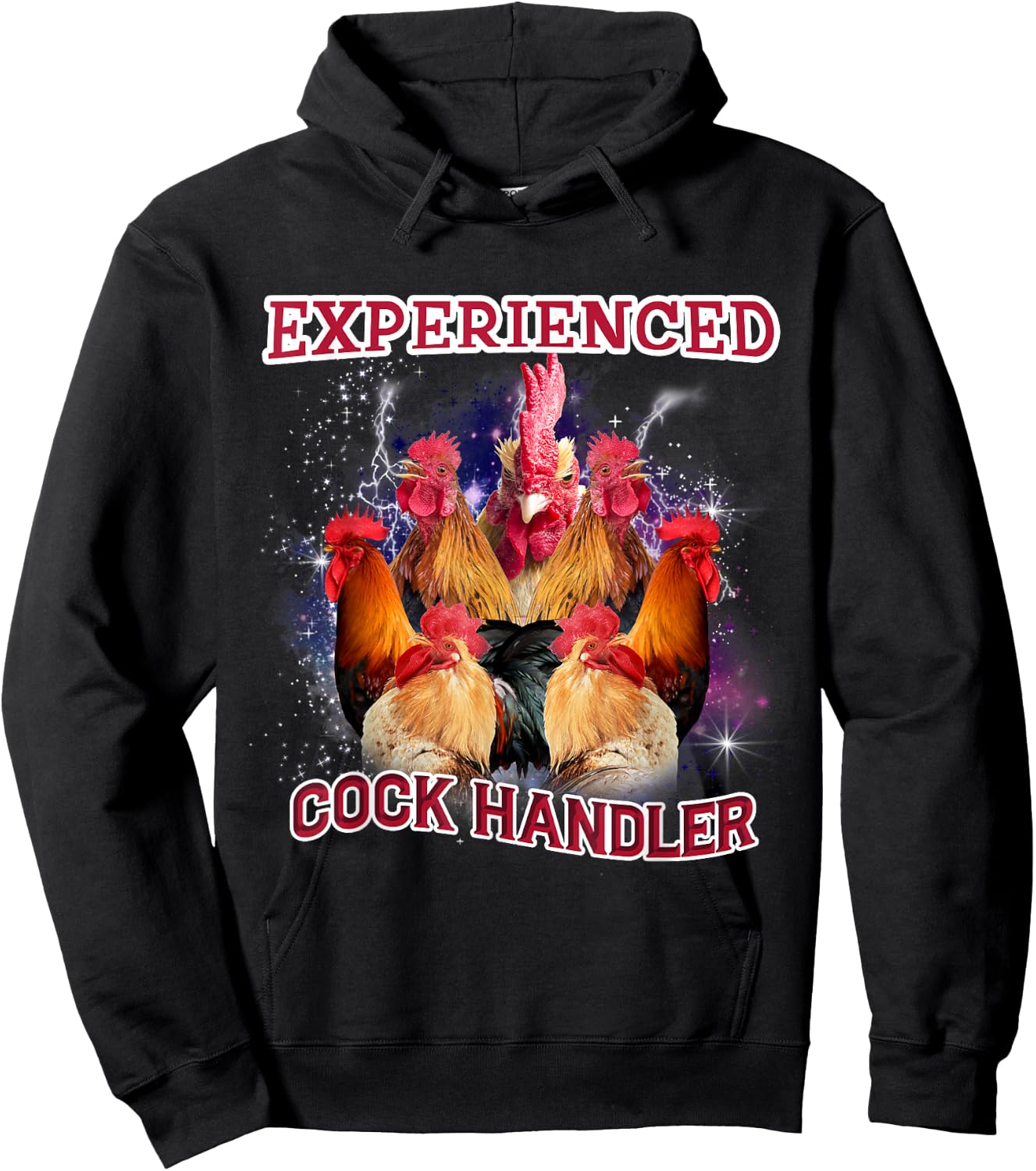 Experienced Cock Handler Funny Rooster Chicken Lover Farmer Hoodie - Hoodie | Black