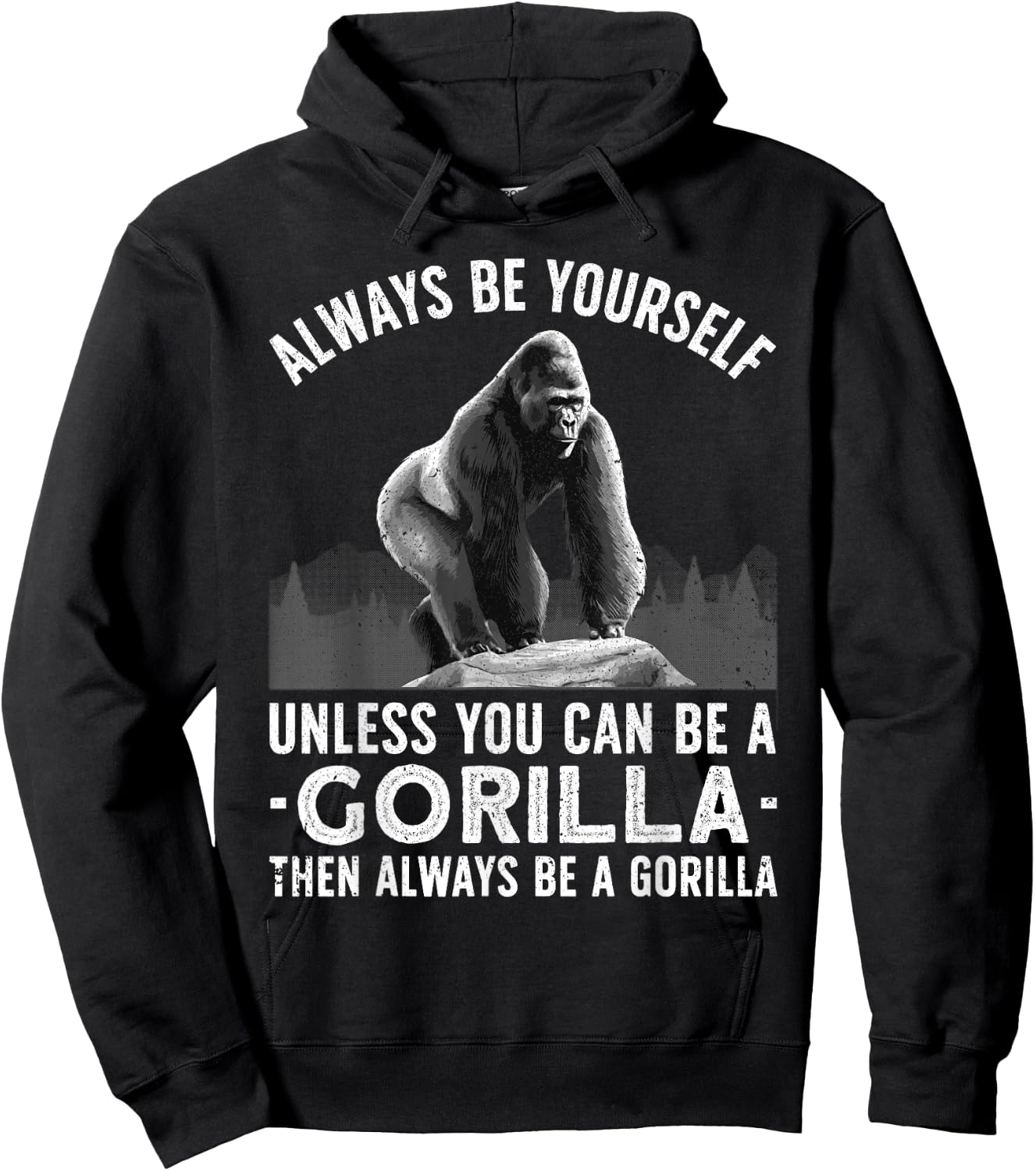 Funny Gorilla Art Women Primate Animal Gorilla Lover Hoodie - Hoodie | Black