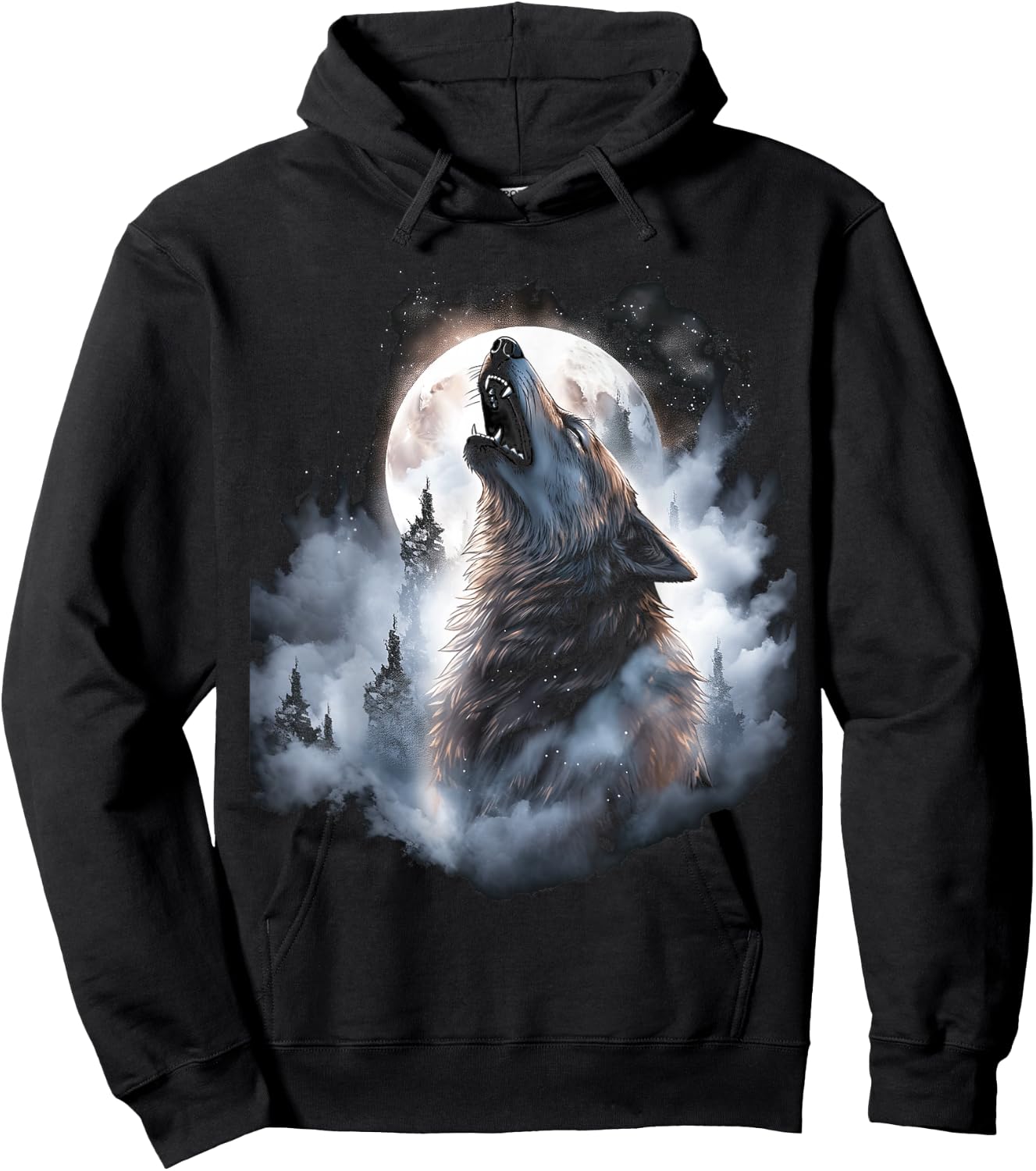 Wolves Howl to the Moon Wolf Wild Animals Hoodie - Hoodie | Black