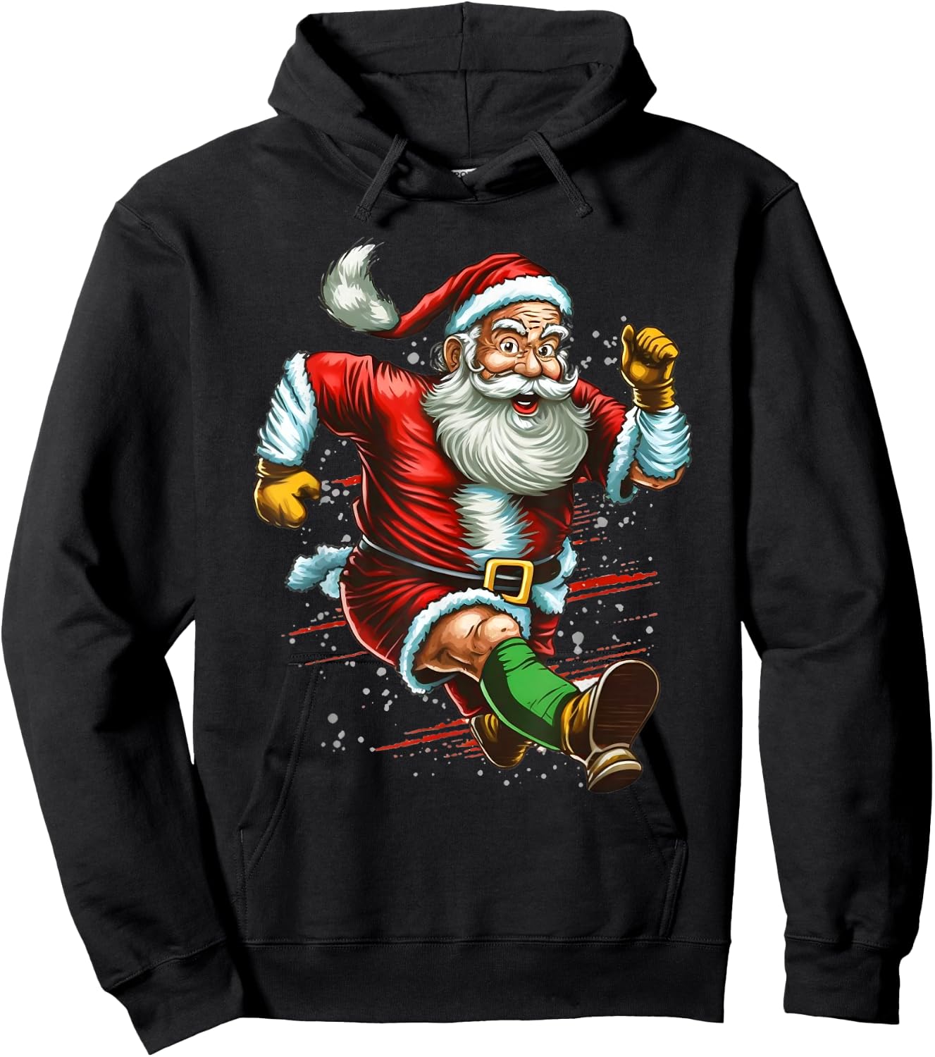 Funny Sport Santa Claus Running Run Christmas Hoodie - Hoodie | Black