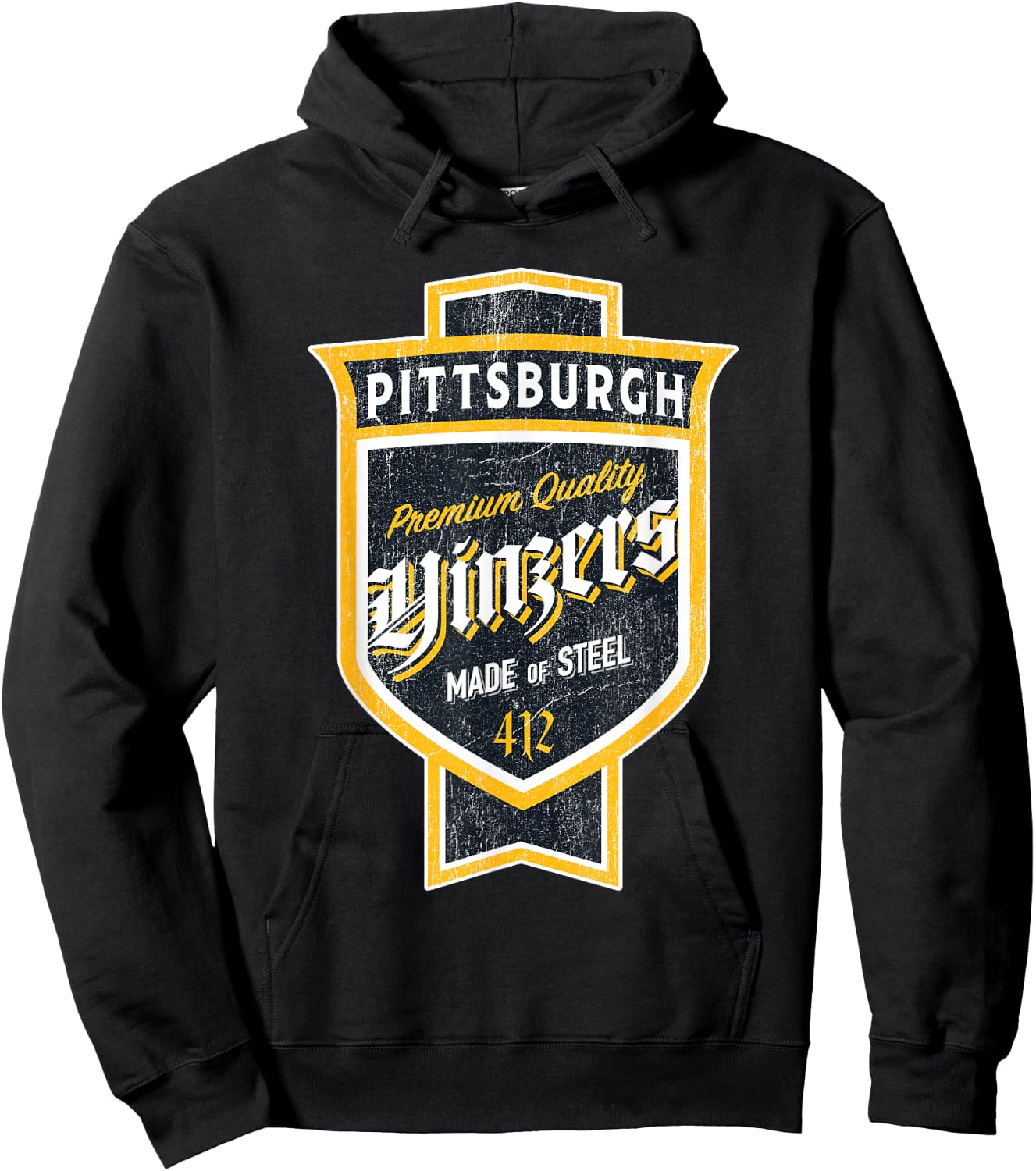 Bleacher Seat Heroes - Hometown & Apparel Vintage Pittsburgh Yinzer Beer Label - Yinzer Pride Hoodie - Hoodie | Black