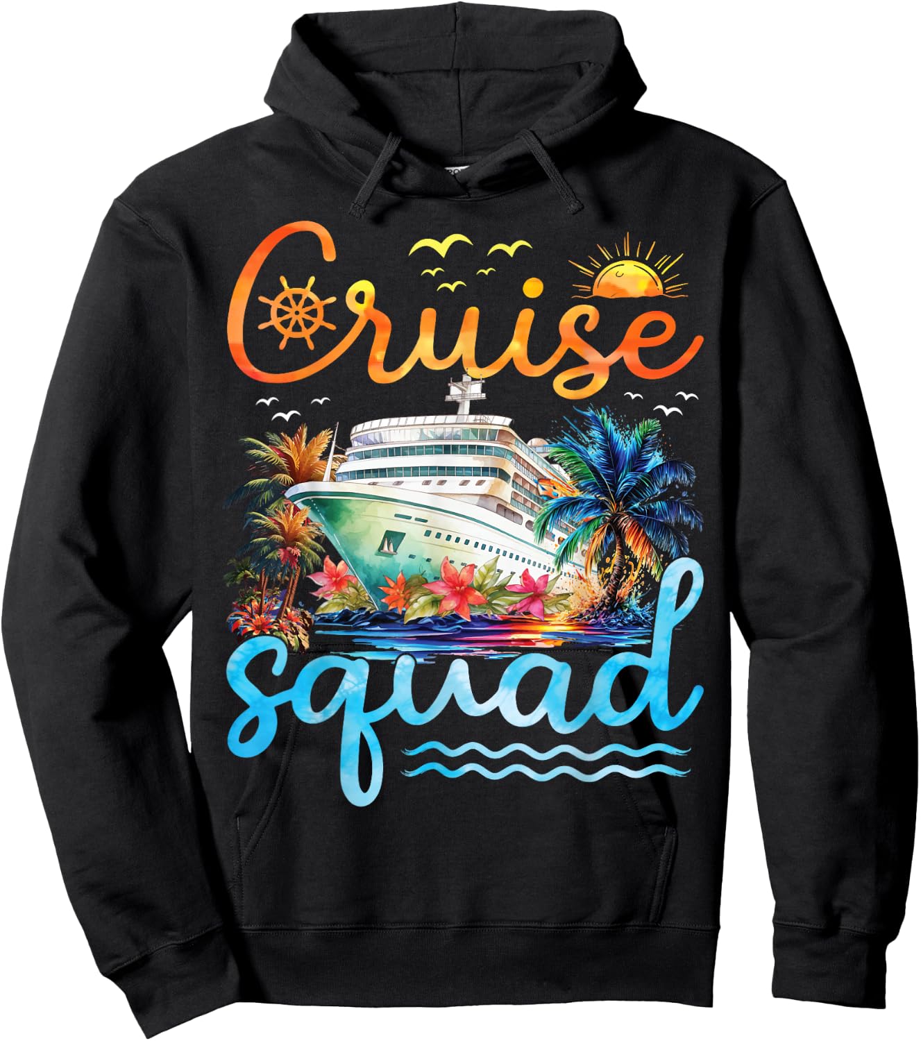 Cruise Squad 2025 Family Group Matching Cruise Vacation Trip Hoodie - Hoodie | Black