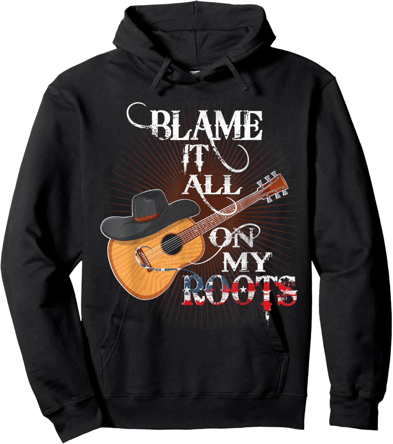 Blame It All On My Roots Shirt Men Country Music Lover Hoodie - Hoodie | Black
