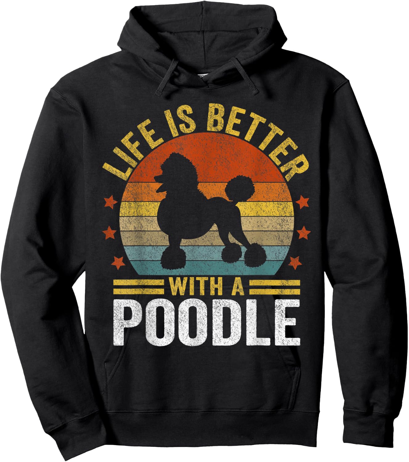 Life Is Better With A Poodle Mom Poodle Dad Retro Poodle Dog Women Kids Hoodie - Hoodie | Black