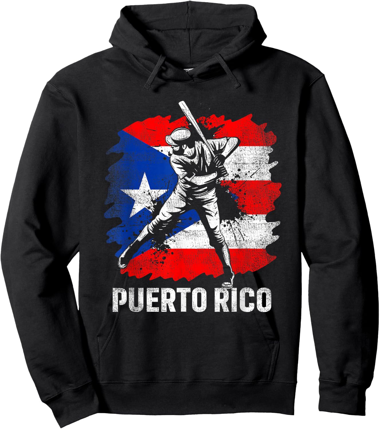 Puerto Rican Baseball Player Puerto Rico Flag Baseball Fans Hoodie - Hoodie | Black