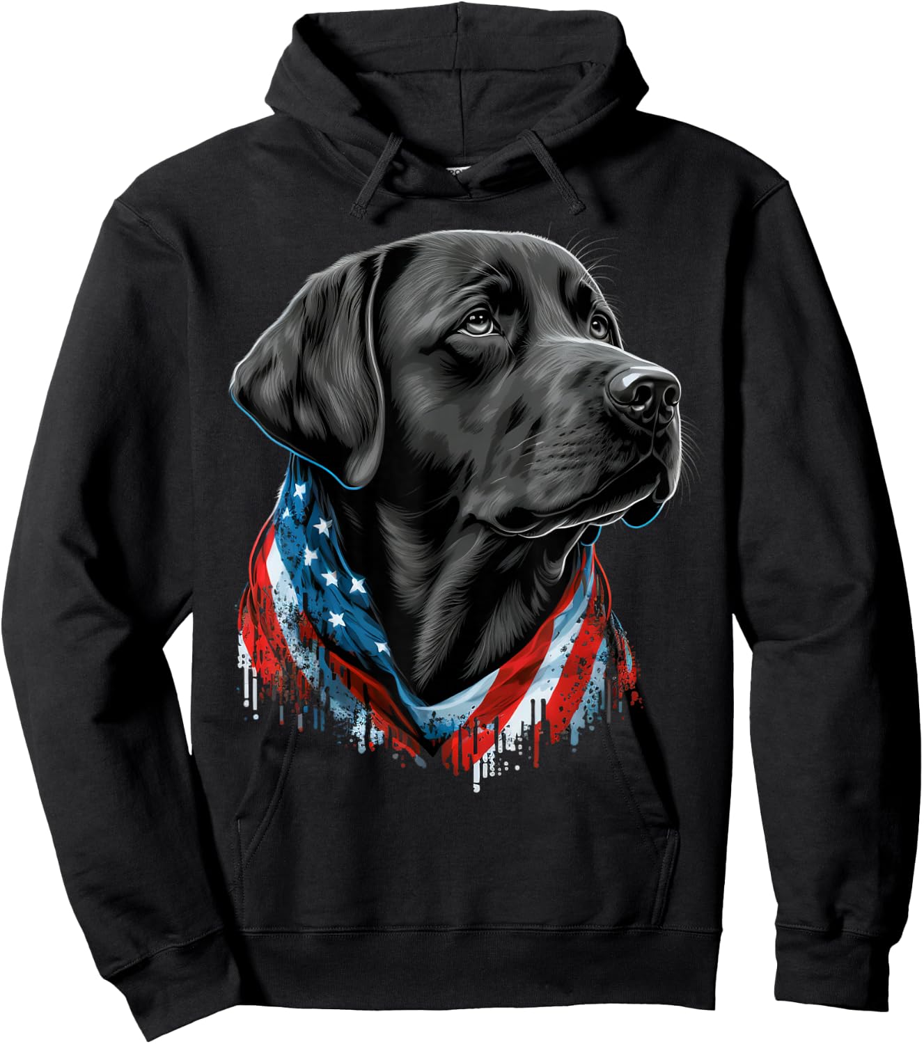 USA 4th of July Black Patriotic American Labrador Retriever Hoodie - Hoodie | Black