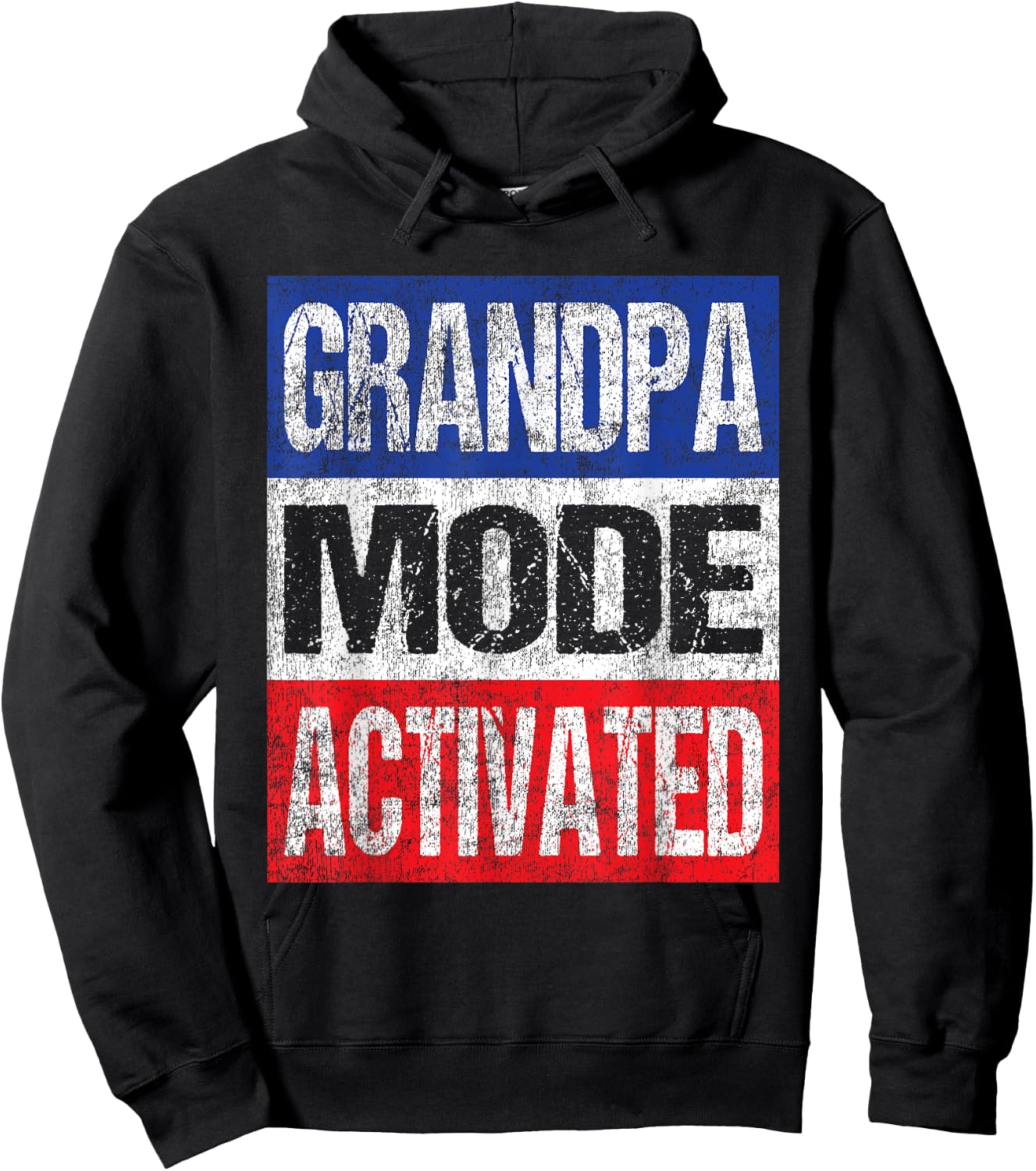 Grandpa Mode Activated - Patriotic 1st Time Grandpa Hoodie - Hoodie | Black