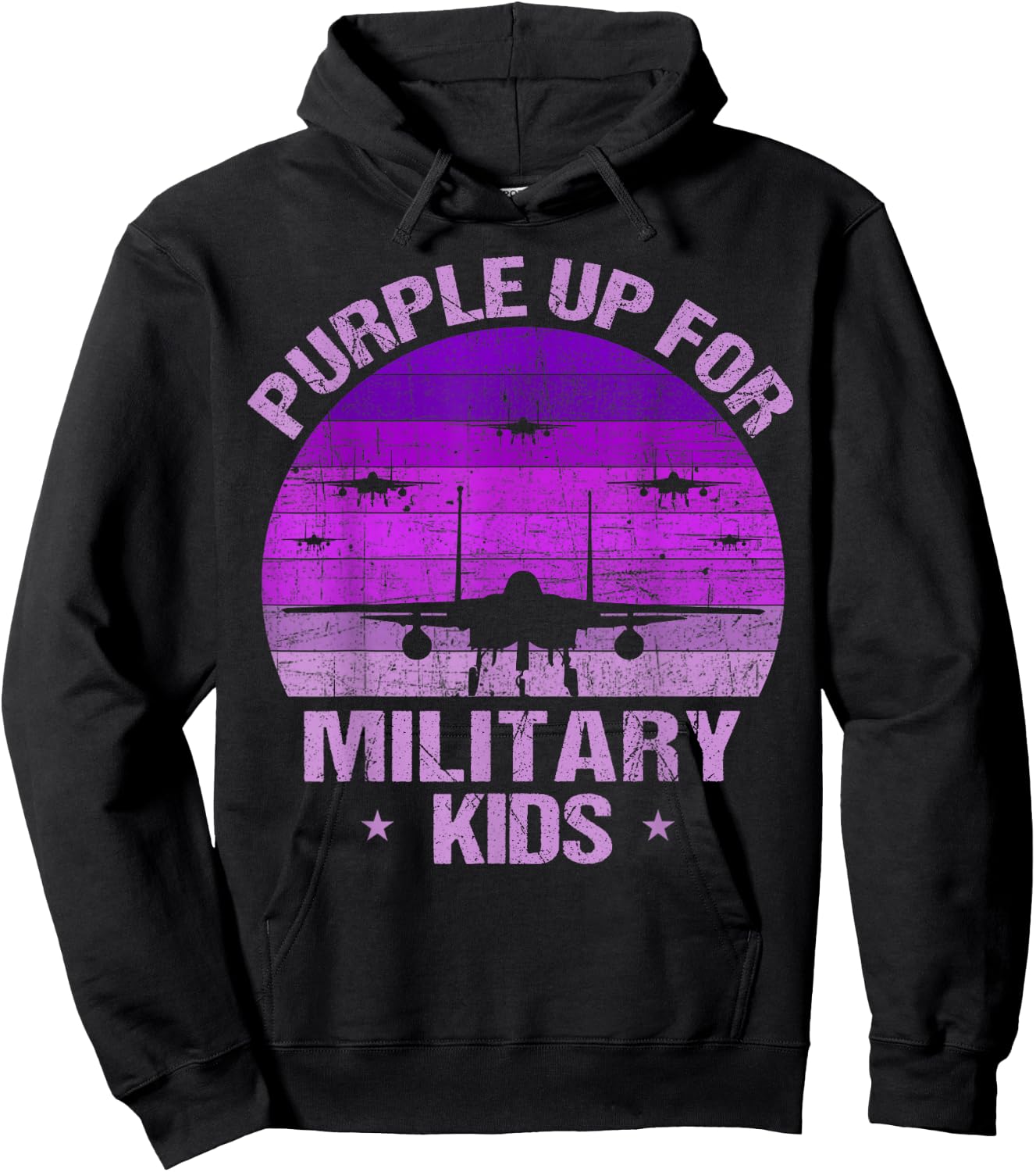 purple up for military kids military child month purple Kids Hoodie - Hoodie | Black