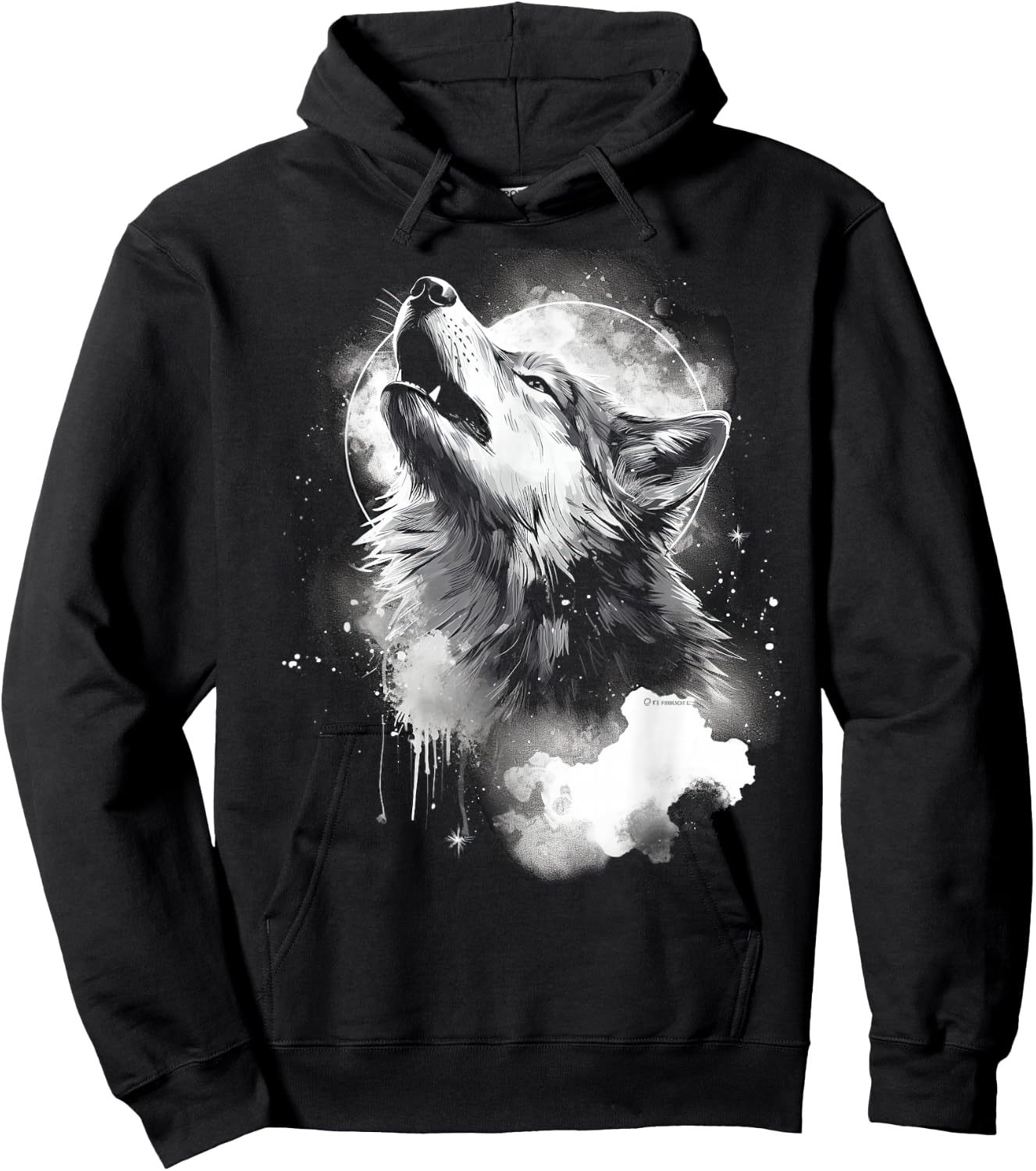 Wolves howling at moon wolf wild animal Hoodie - Hoodie | Black