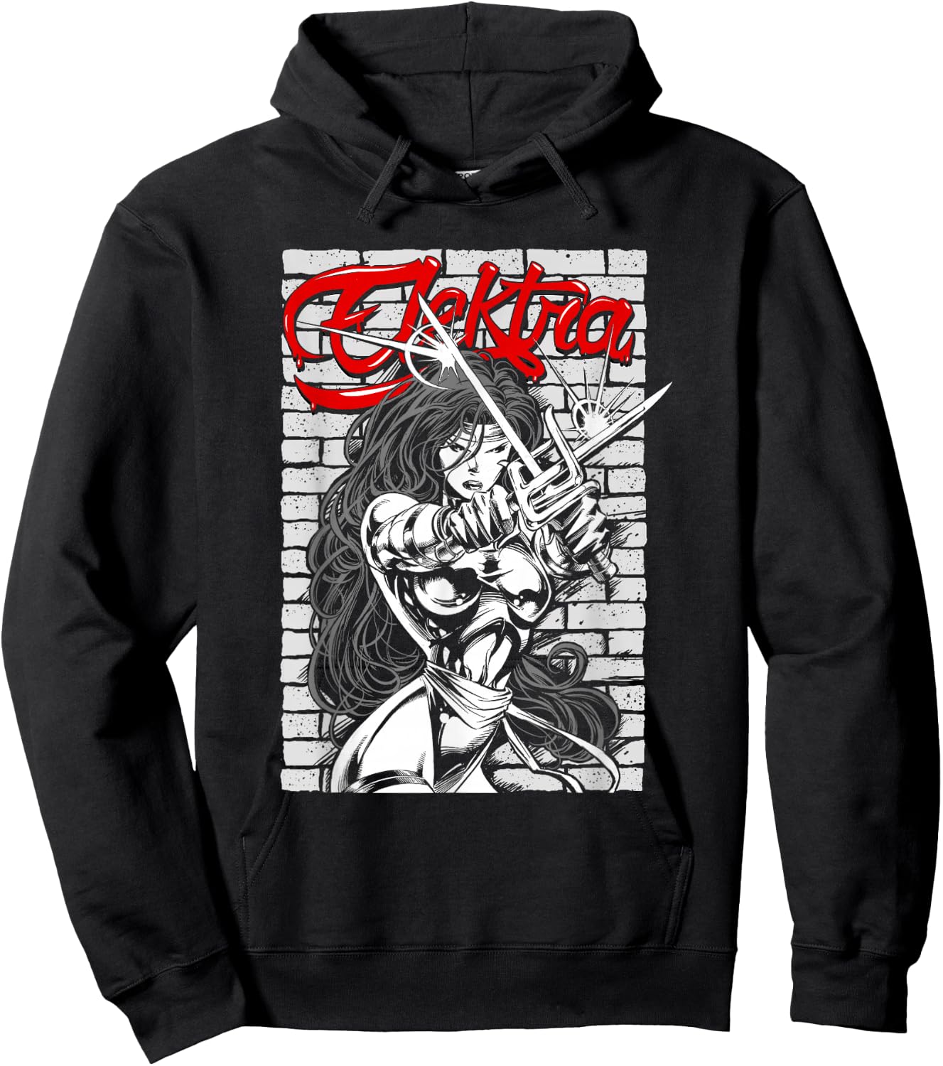 Marvel Comics Retro Classic Elektra Assassin Beauty Portrait Hoodie - Hoodie | Black