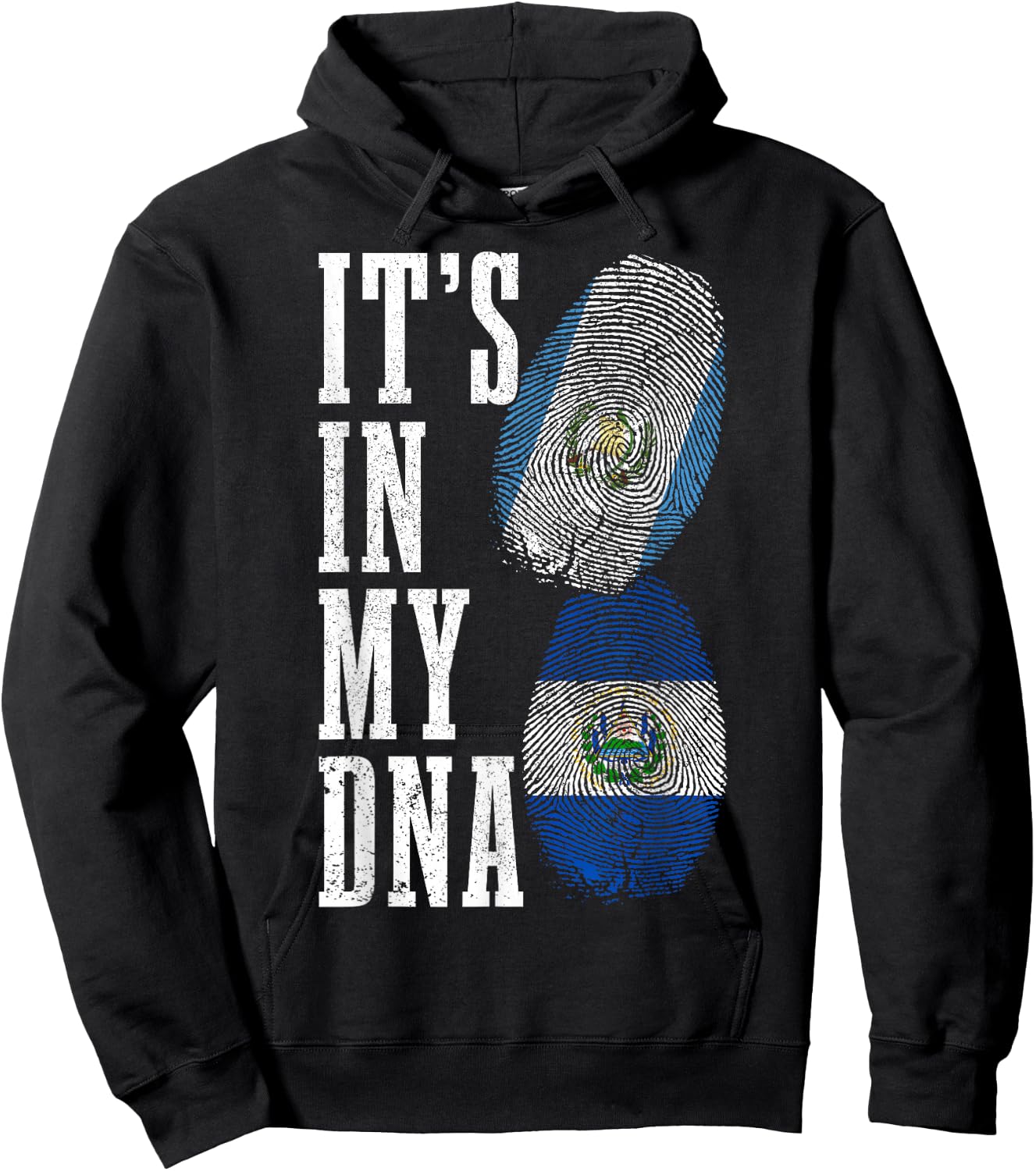 Guatemala El Salvador DNA Guatemalan Salvadorian Flag Pride Hoodie - Hoodie | Black