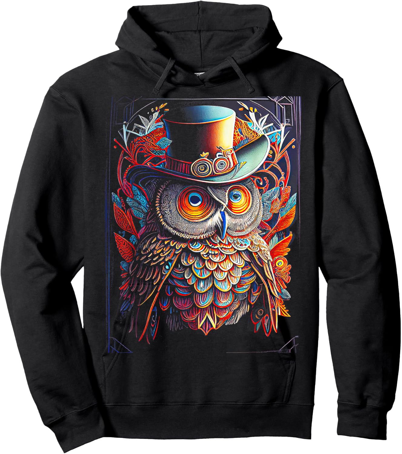 Owl Colorful Bird Art Owl Graphic Animal Owls Owl Hoodie - Hoodie | Black