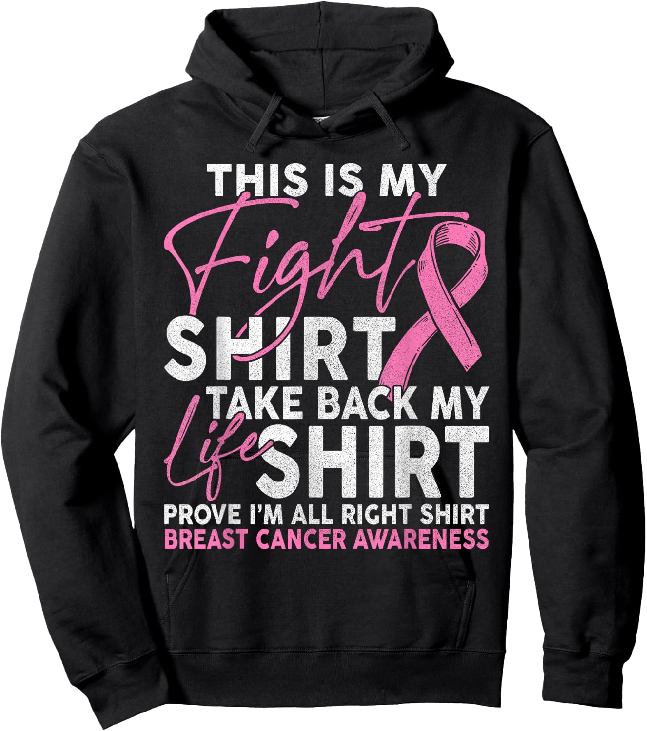 This Is My Fight Breast Cancer Fighter Pink Boxing Glove Hoodie - Hoodie | Black