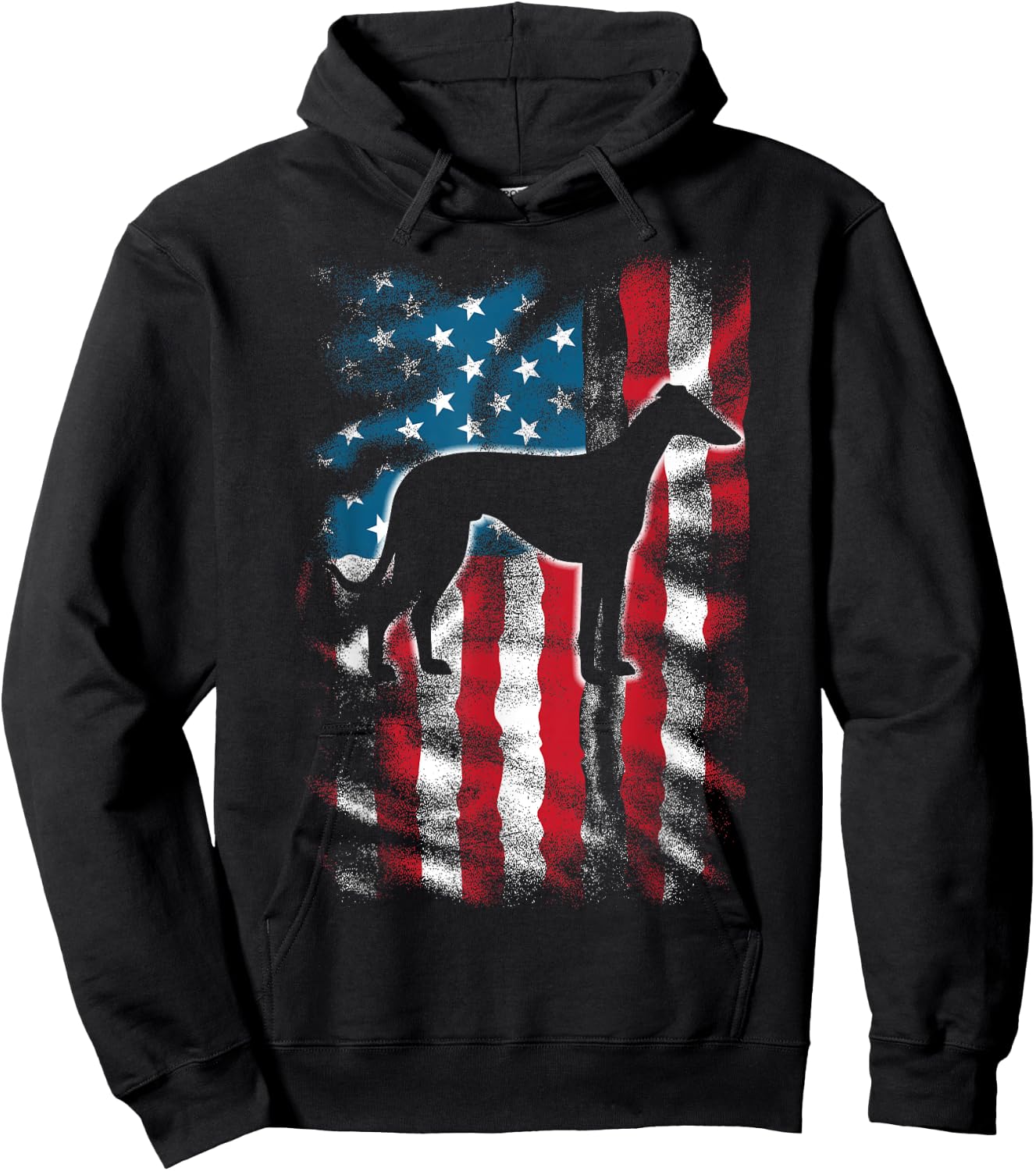 American Flag USA Patriot Italian Greyhound Dad Mom Dog Kids Men Hoodie - Hoodie | Black