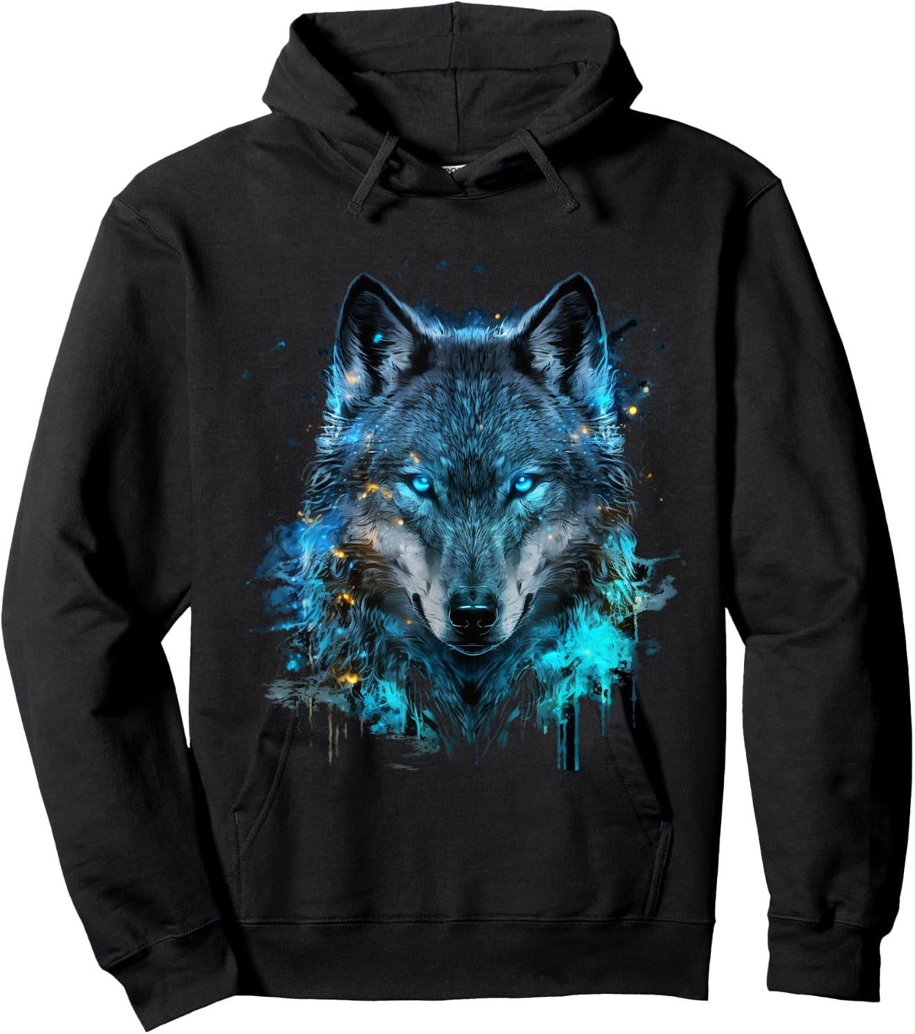 Wolf Art Abstract Wolf Face Wolves Animal Wolf Lover Hoodie - Hoodie | Black