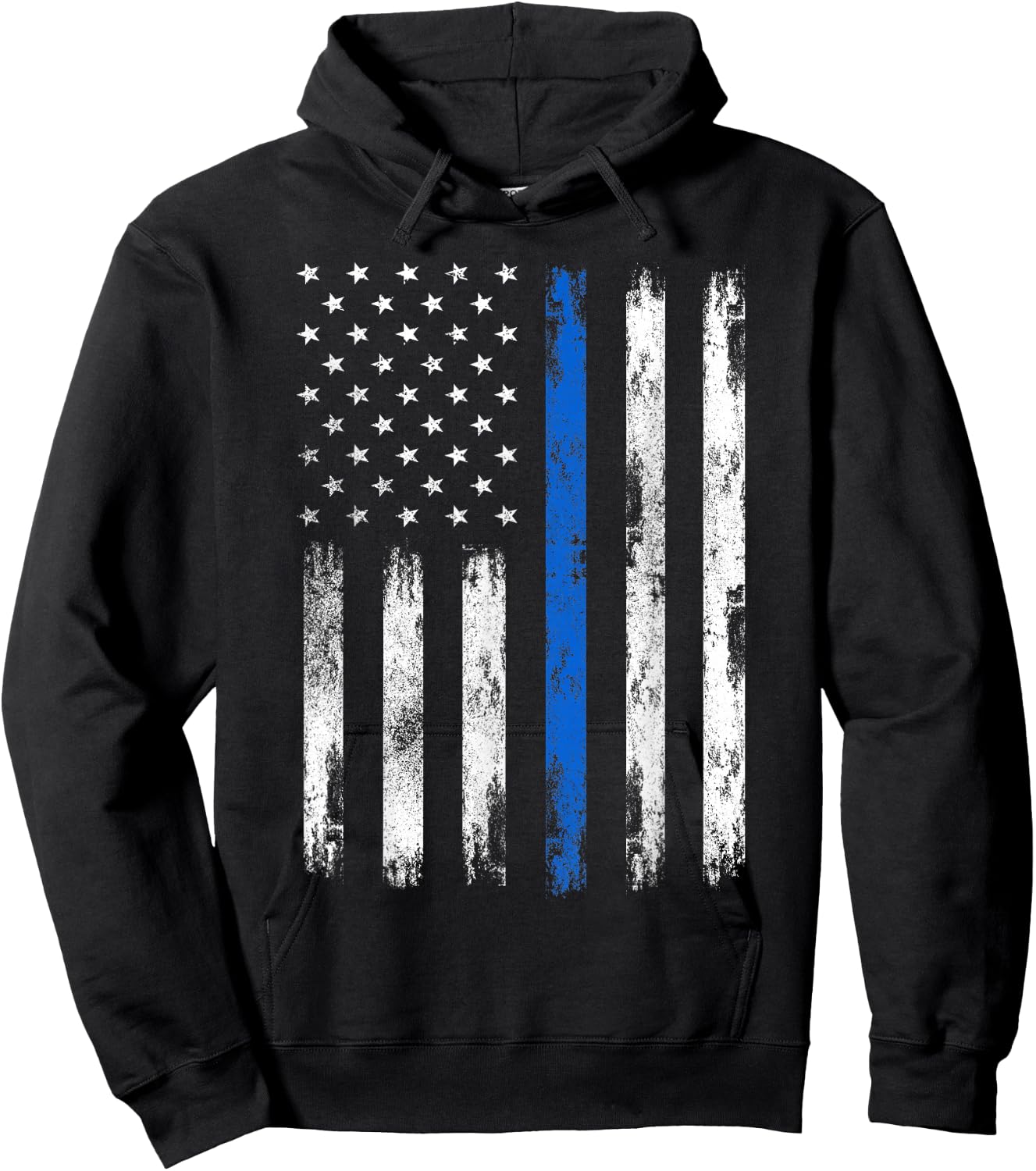 USA Flag Police Support Patriotic Law Enforcement Officer Hoodie - Hoodie | Black
