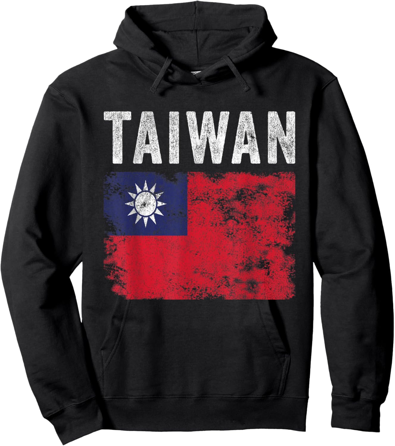 Taiwan Flag Distressed - Men Women Kids - Taiwanese Flag Hoodie - Hoodie | Black