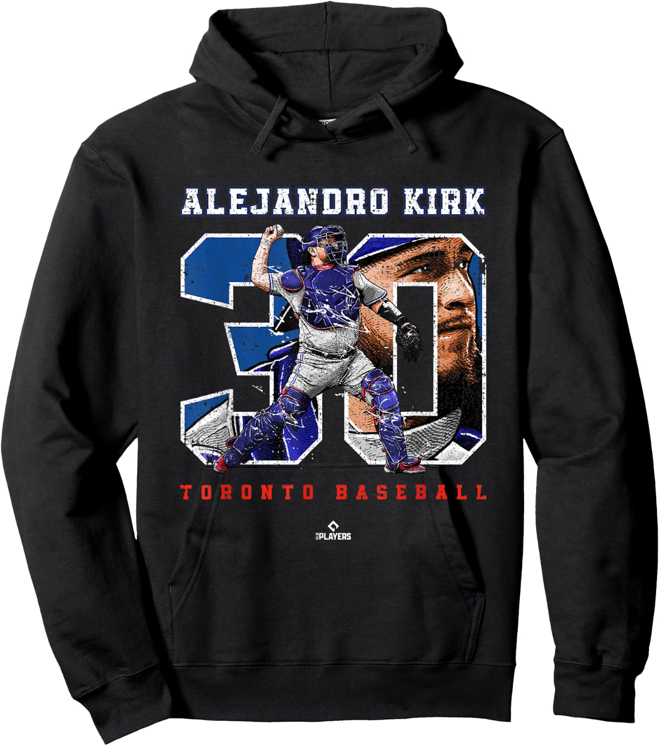 Number and Portrait Alejandro Kirk Toronto MLBPA Hoodie - Hoodie | Black