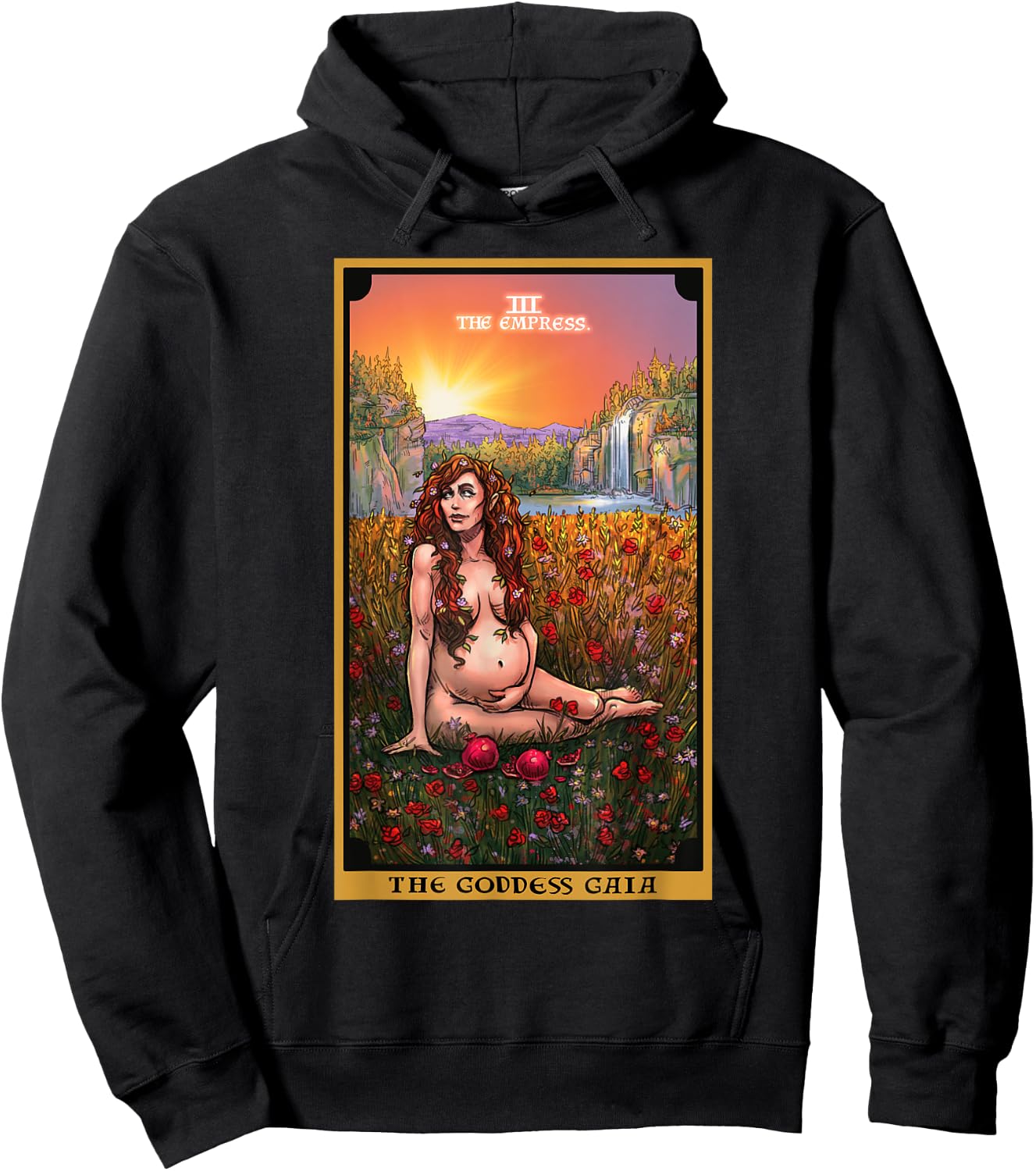 The Goddess Gaia The Empress Tarot Card Greek Pagan Witch Hoodie - Hoodie | Black