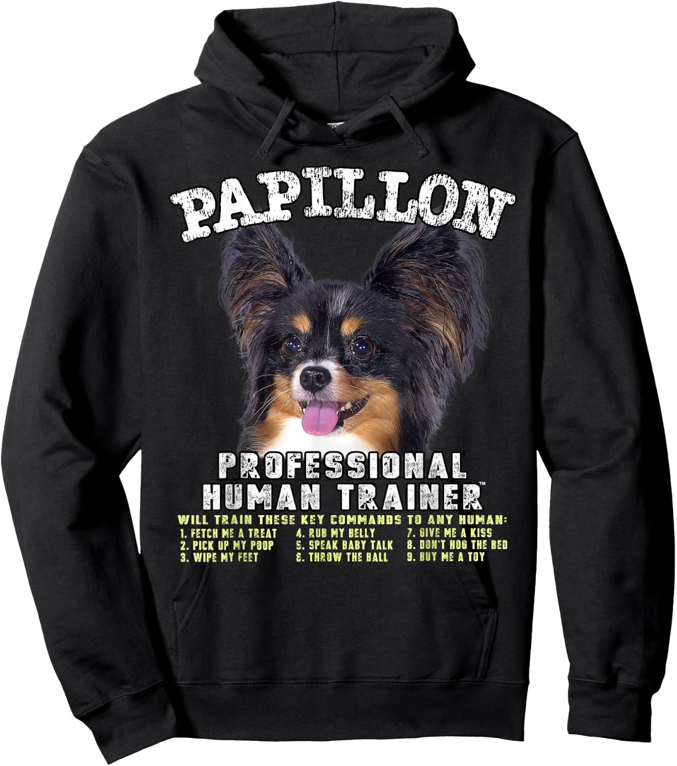 Papillon Dog Professional Human Trainer Hoodie - Hoodie | Black