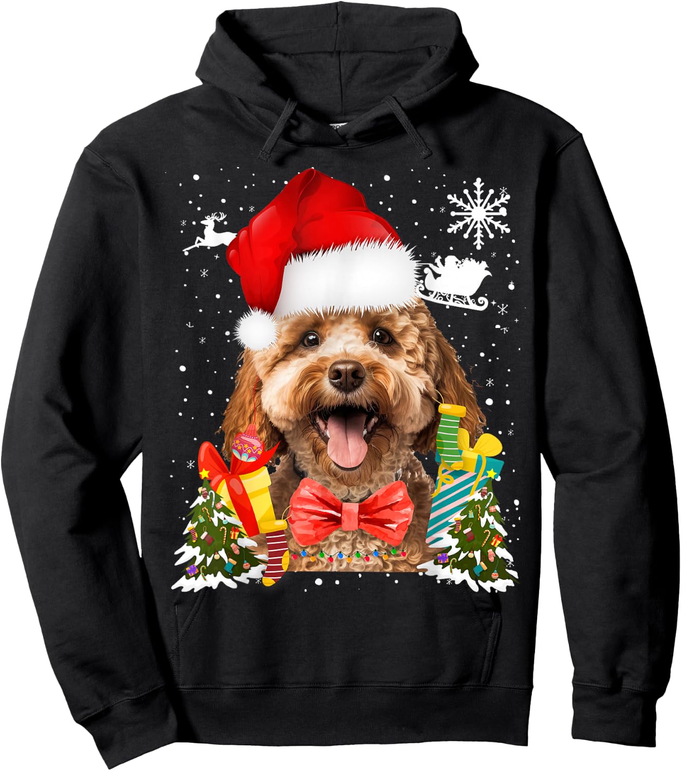 Cavapoo Christmas Outfit Idea For Kids & Christmas Cavapoo Hoodie - Hoodie | Black
